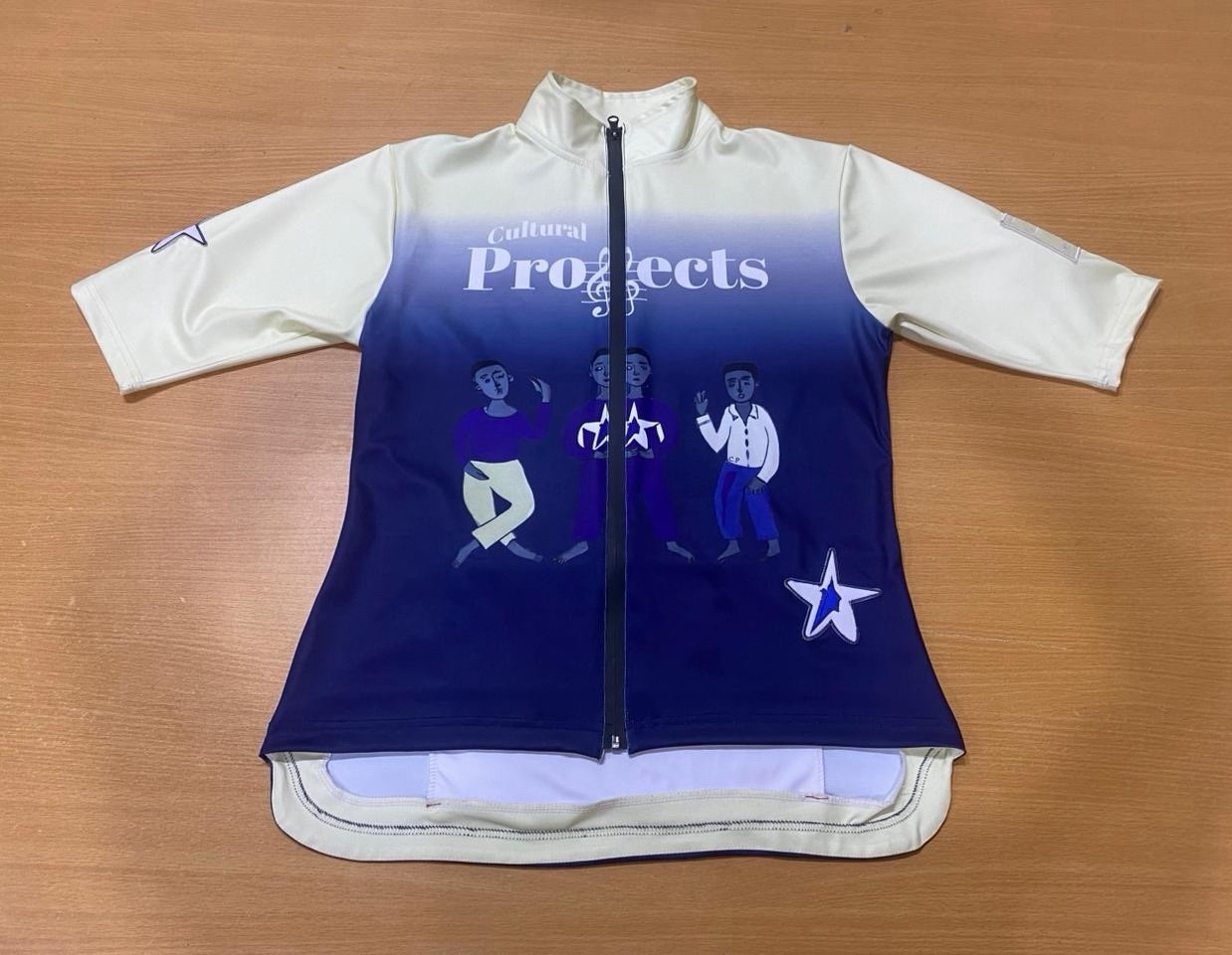 Culture Projects Cycling Jersey XL Blue/White Graphic Full Zip Pockets