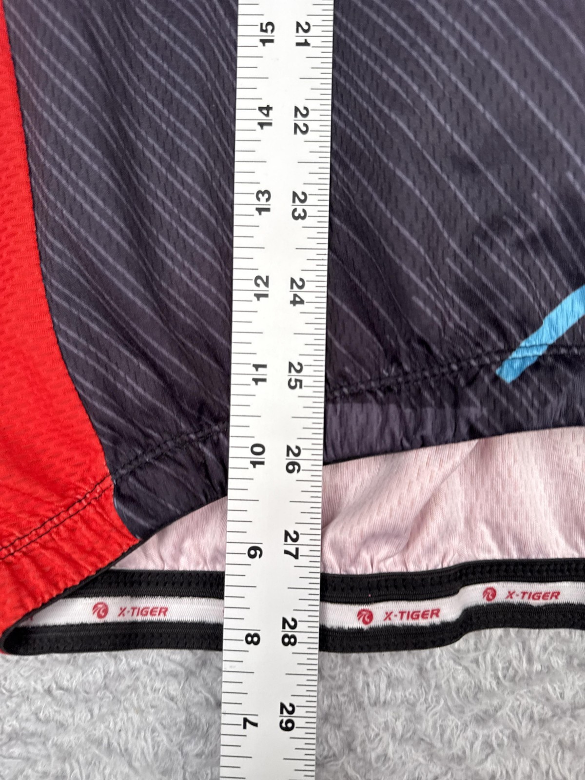 X-Tiger Cycling Jersey Mens XXL Red Black Short Sleeve Full Zip Bike Shirt Top