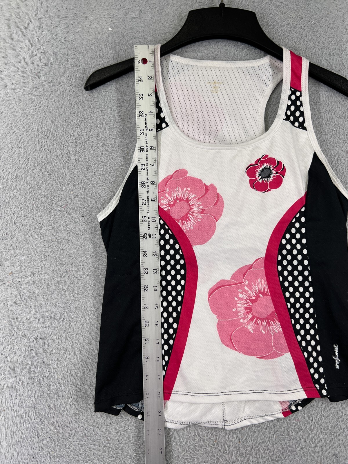 Sheebeest Cycling Jersey Girls Medium White Pink Floral Tank Sleeveless Pockets