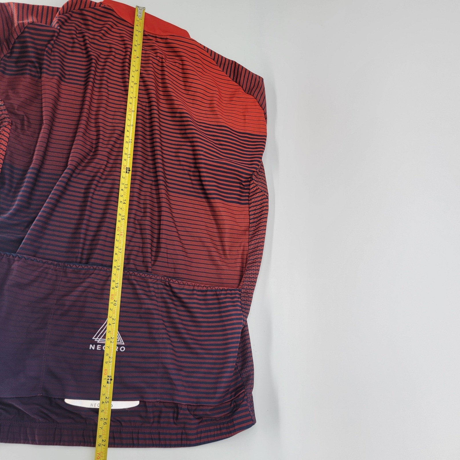 NeoPro Cycling Jersey Mens 3XL Red Navy Blue Striped Full Zip Mesh Bike Shirt