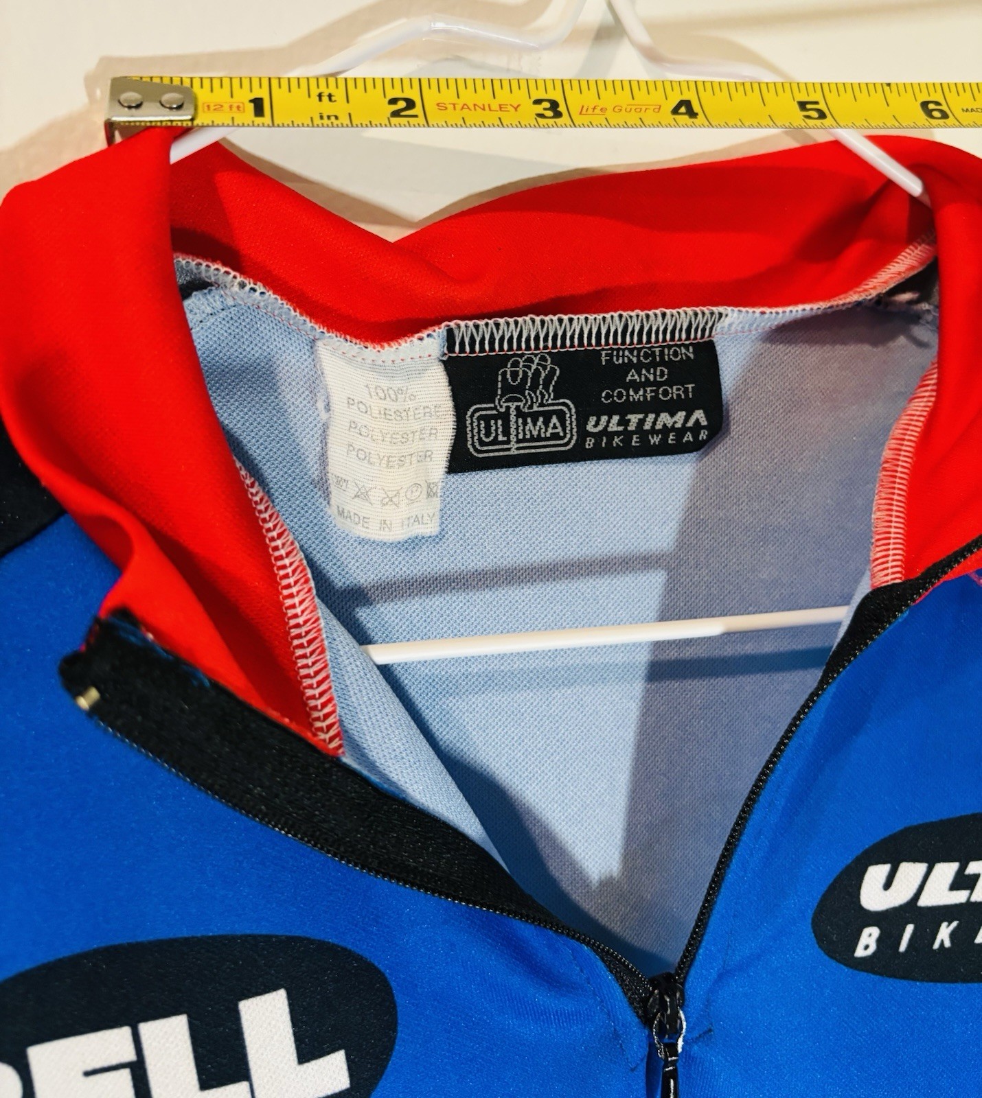 Vintage Cycling Jersey Mens Blue Short Sleeve USPS Three Pocket Bike 1/2 Zip