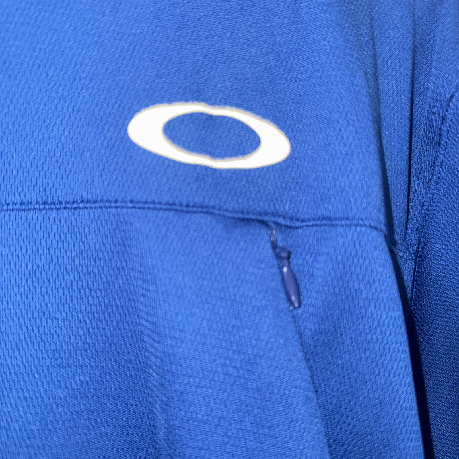 Oakley Cycling Jersey Large Blue Half-Zip Short Sleeve MTB Road Bike Coolmax