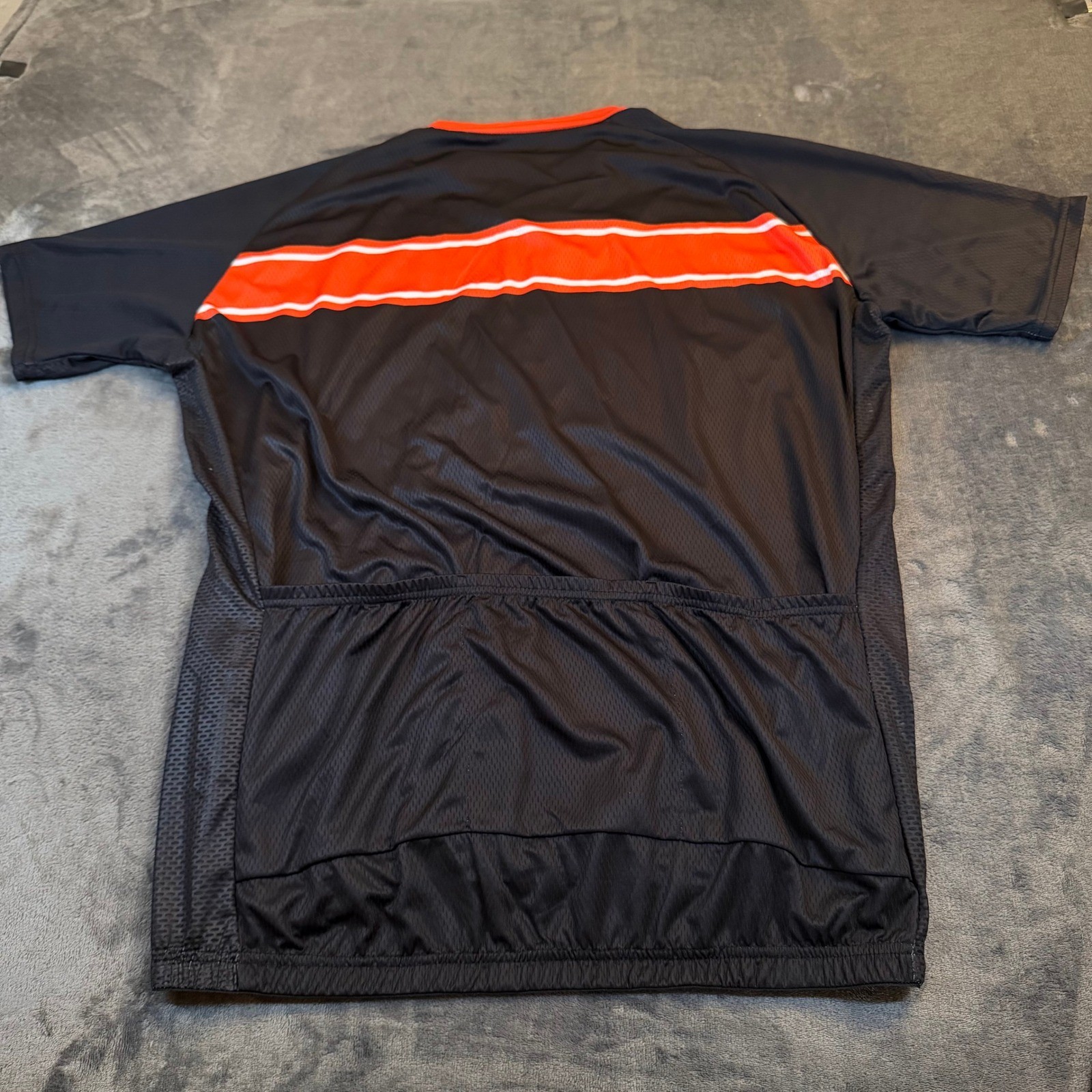OCG Cycling Jersey Mens XXXX-Large 4XL Black Orange Full Zip Rear Pockets