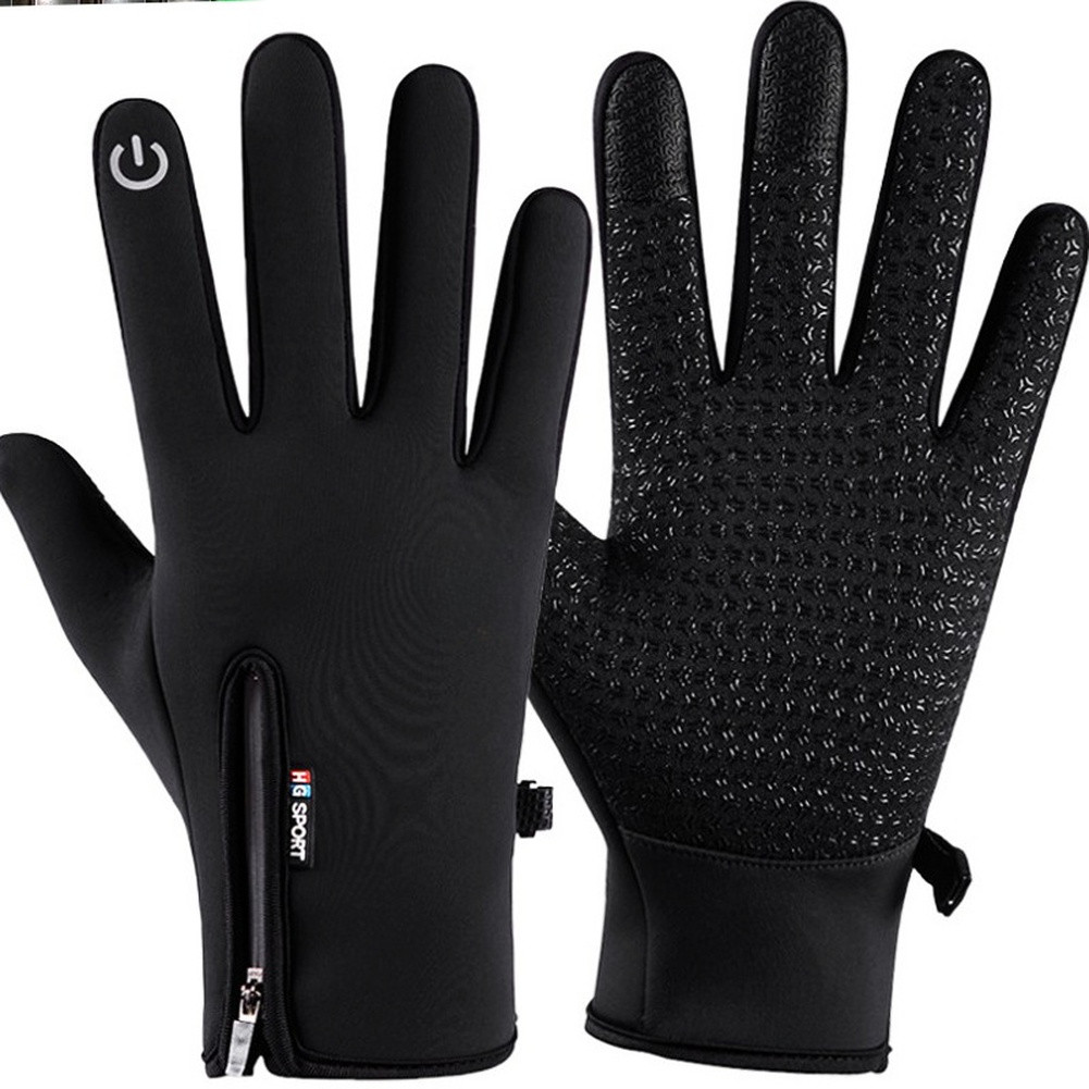 Screen Compatible Winter Cycling Gloves with Fleece Lining Waterproof Windproof