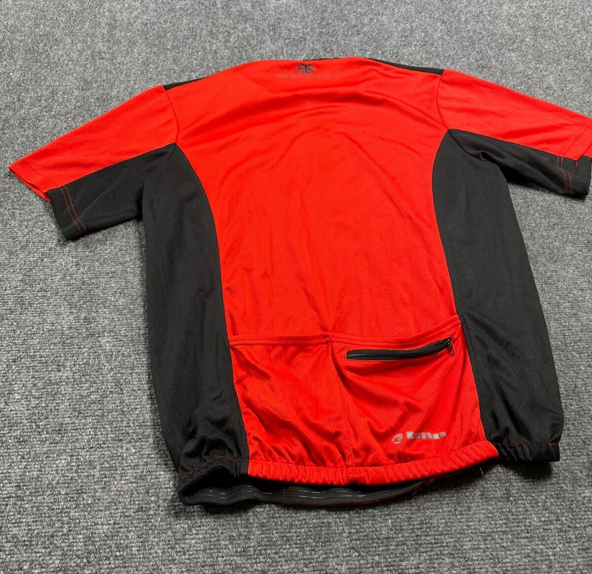 Tenn Men’s T-Shirt Red Half Zip Back Pockets Short Sleeve Size L(42-44)