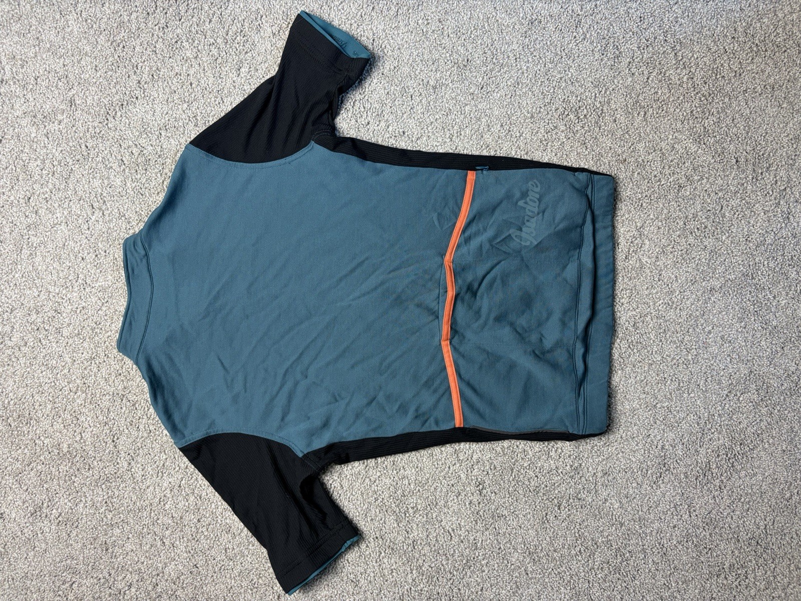 Isadore Men Signature Cycling Jersey Top Size M Atlantic Blue/Black Merino Wool