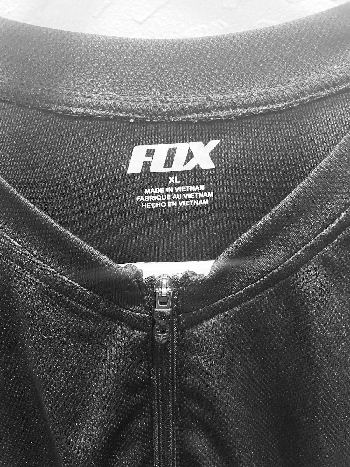 Fox Cycling Jersey Black Gray Houndstooth Men’s XL Short Sleeve 1/4 Zip Pockets