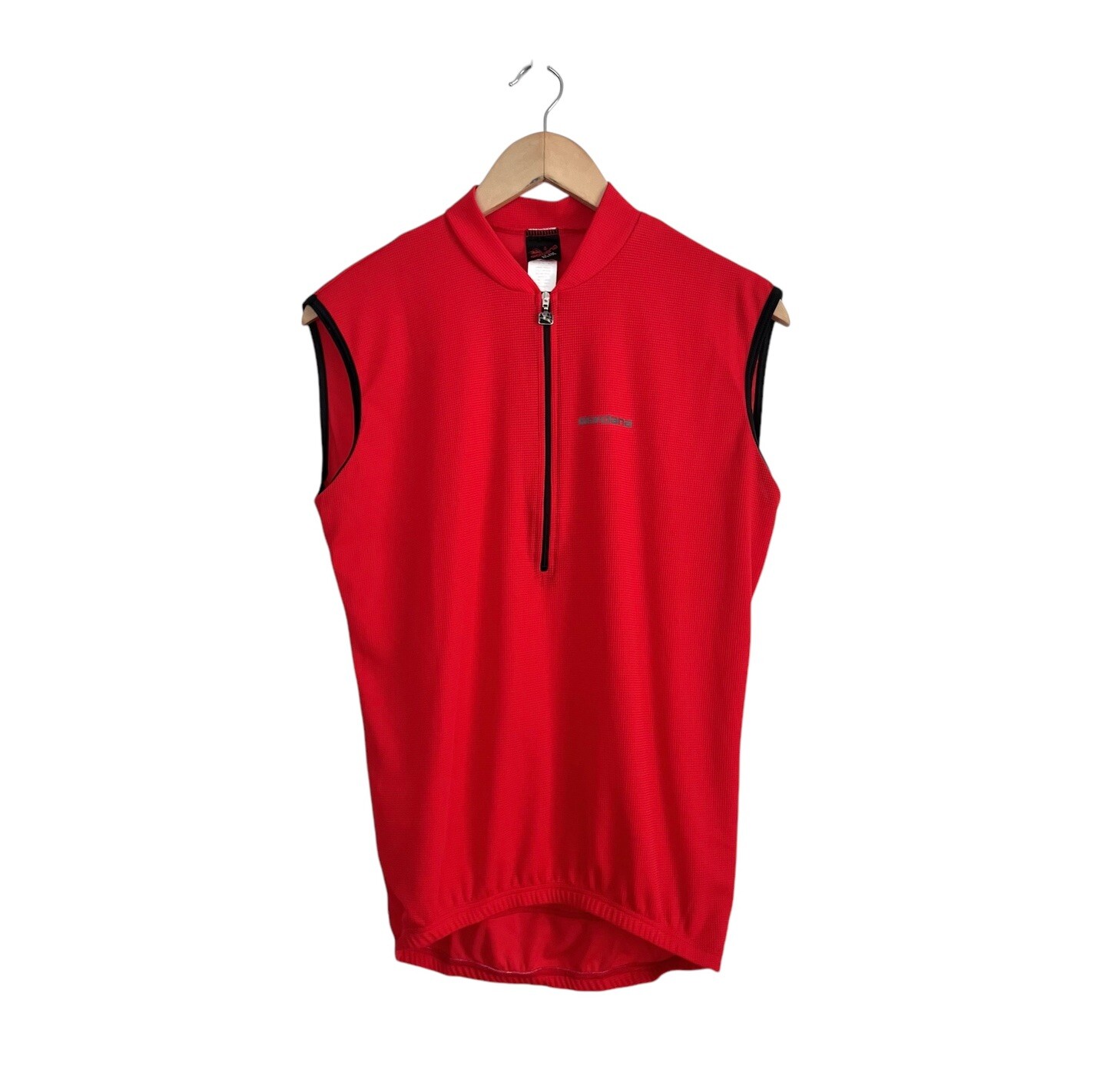 Giordana Men Cycling Vest Quarter Zip Red Large Lightweight Mesh Jersey Pockets