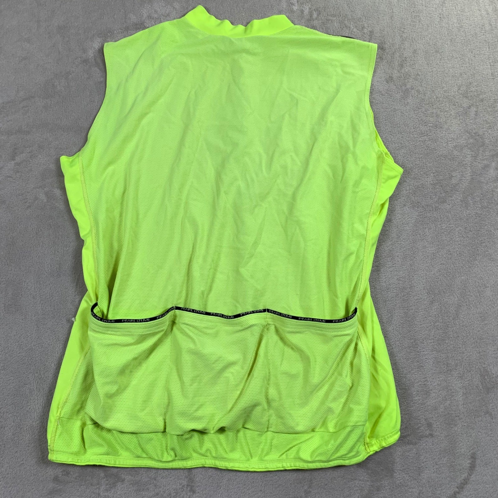 Pearl Izumi Cycling Jersey Mens XL Neon Yellow Sleeveless Quarter Zip Bike Top