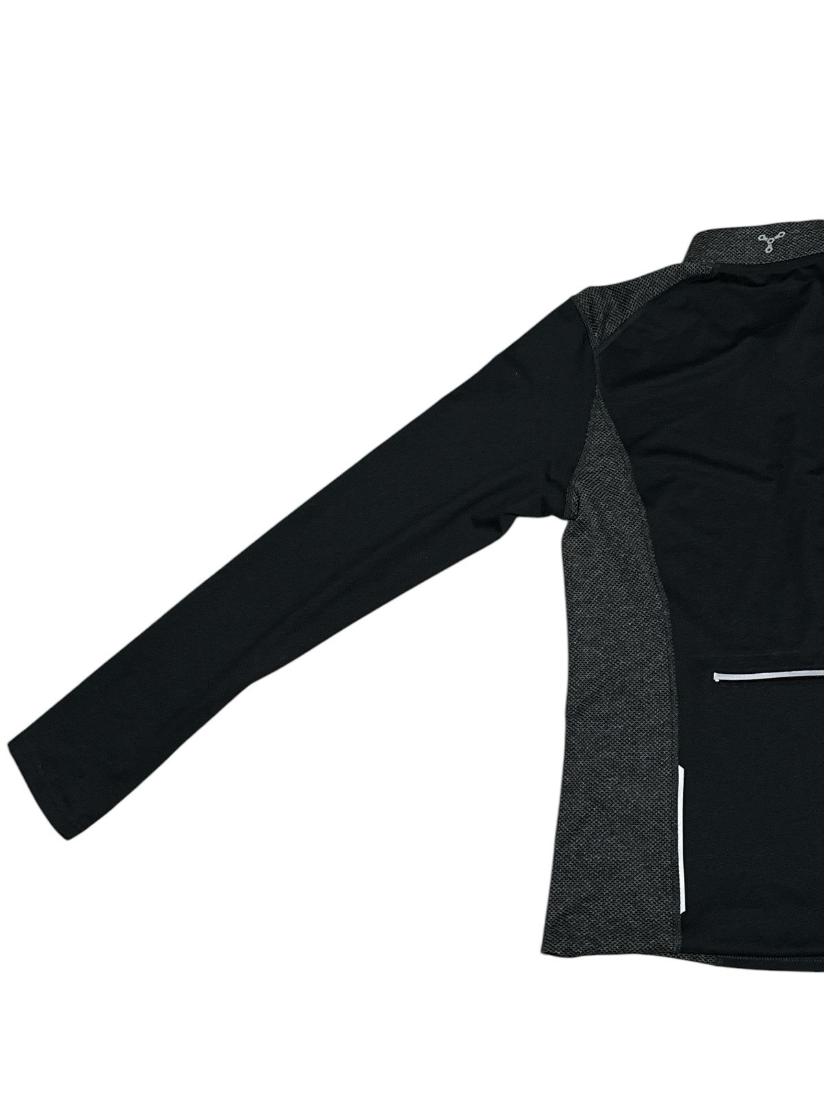 Trayl Cycling Black/Gray Long Sleeve Quarter Zip W/Back Zip Pocket Jersey Size M