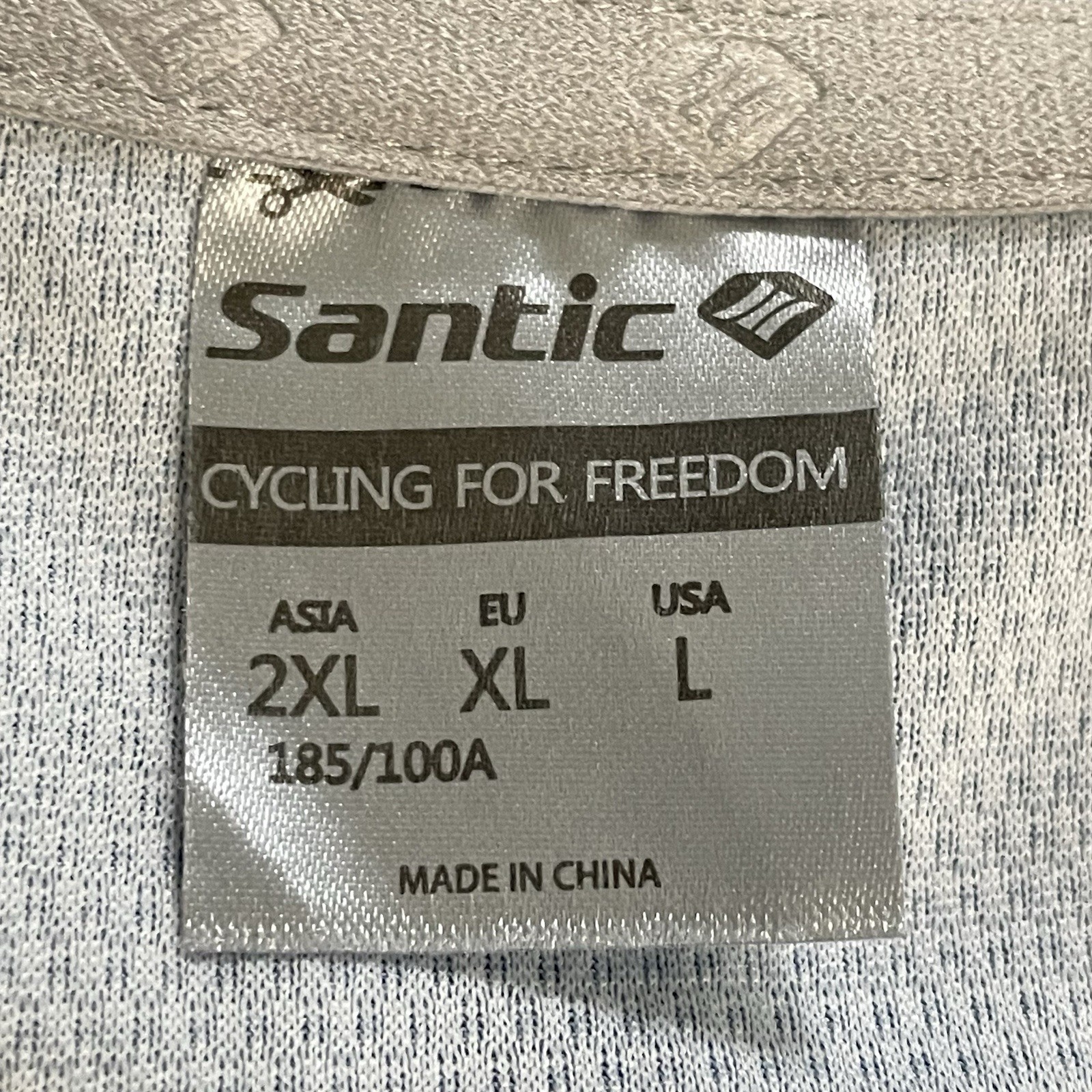 Santic Size Large Blue Full Zip Long Sleeve Lightweight Cycling Jersey Pockets