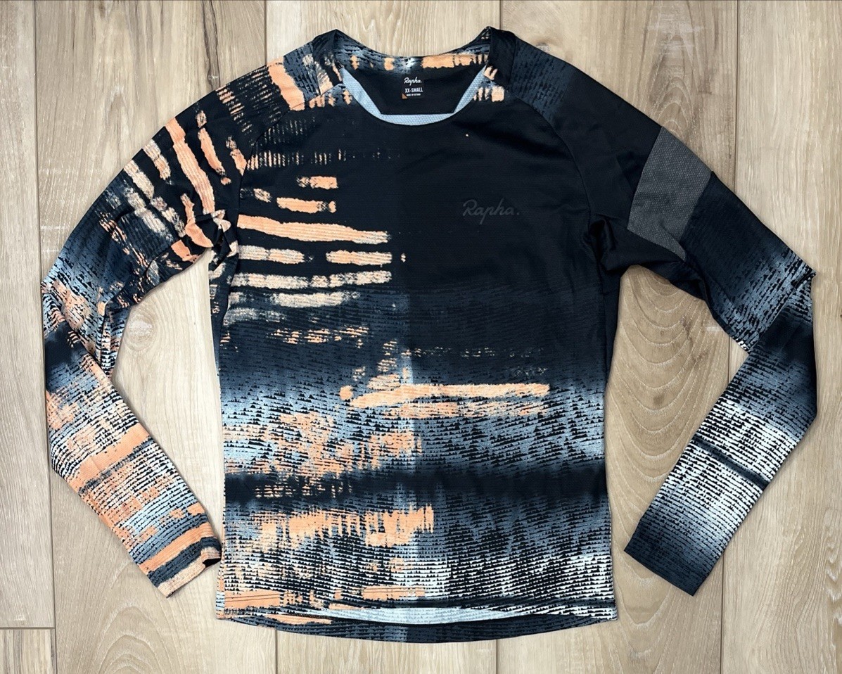 Rapha Trail Long Sleeve Technical T-Shirt Mountain Bike T-Shirt Print Size XXS