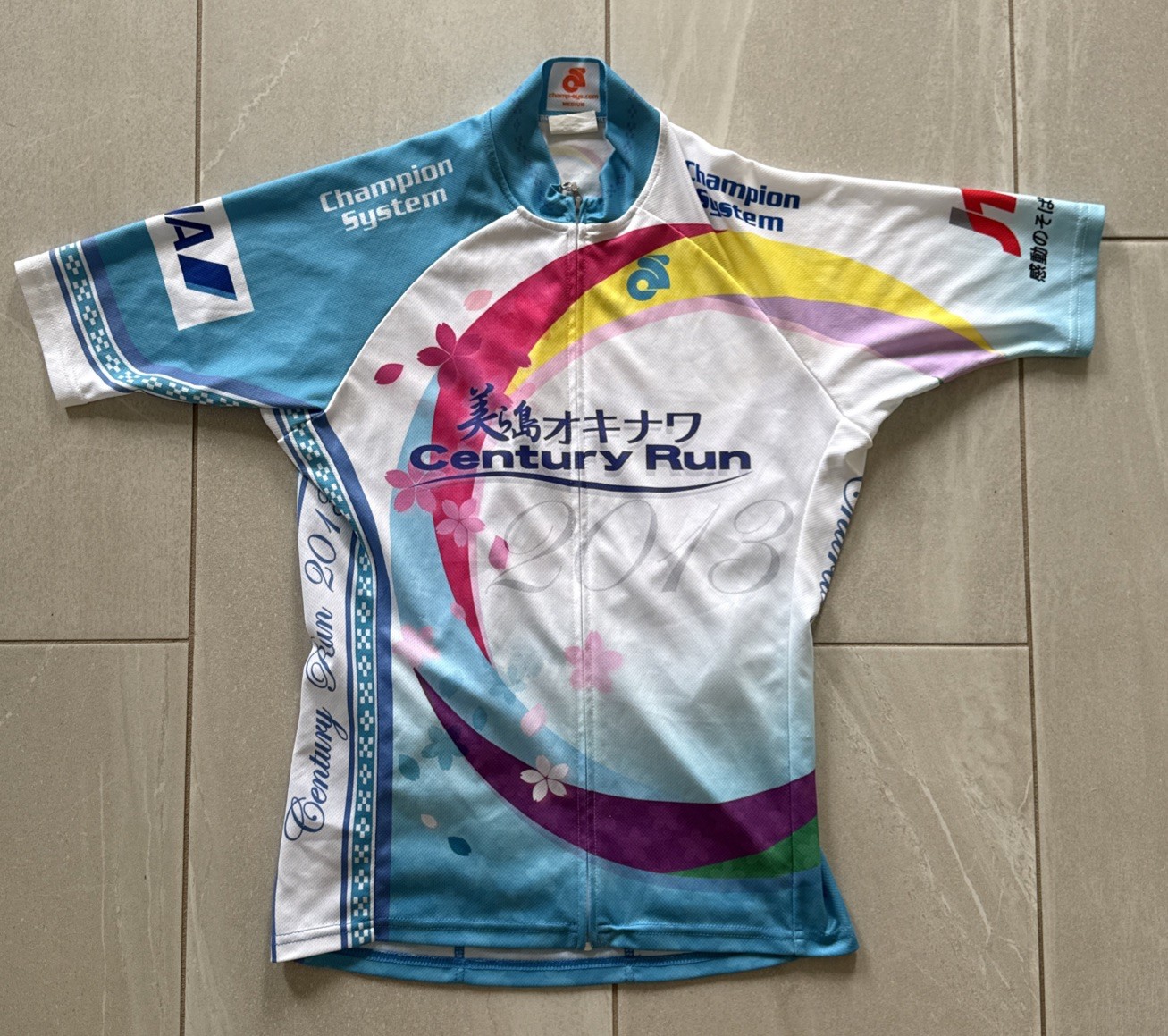 Champion System Century Run 2013 Okinawa Japan Cycling Jersey Womens Medium Bike