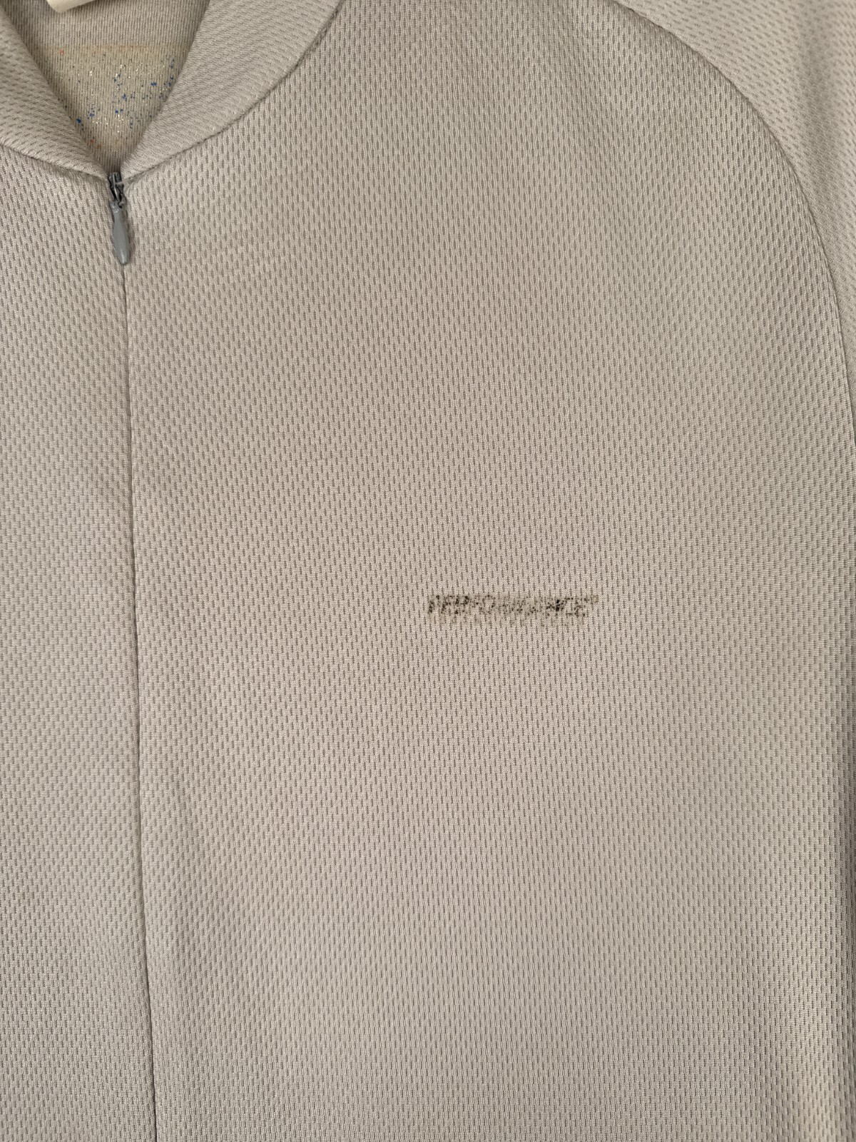 VINTAGE Performance Cycling Jersey Adult Large Beige Black 1/2 Zip Short Sleeve