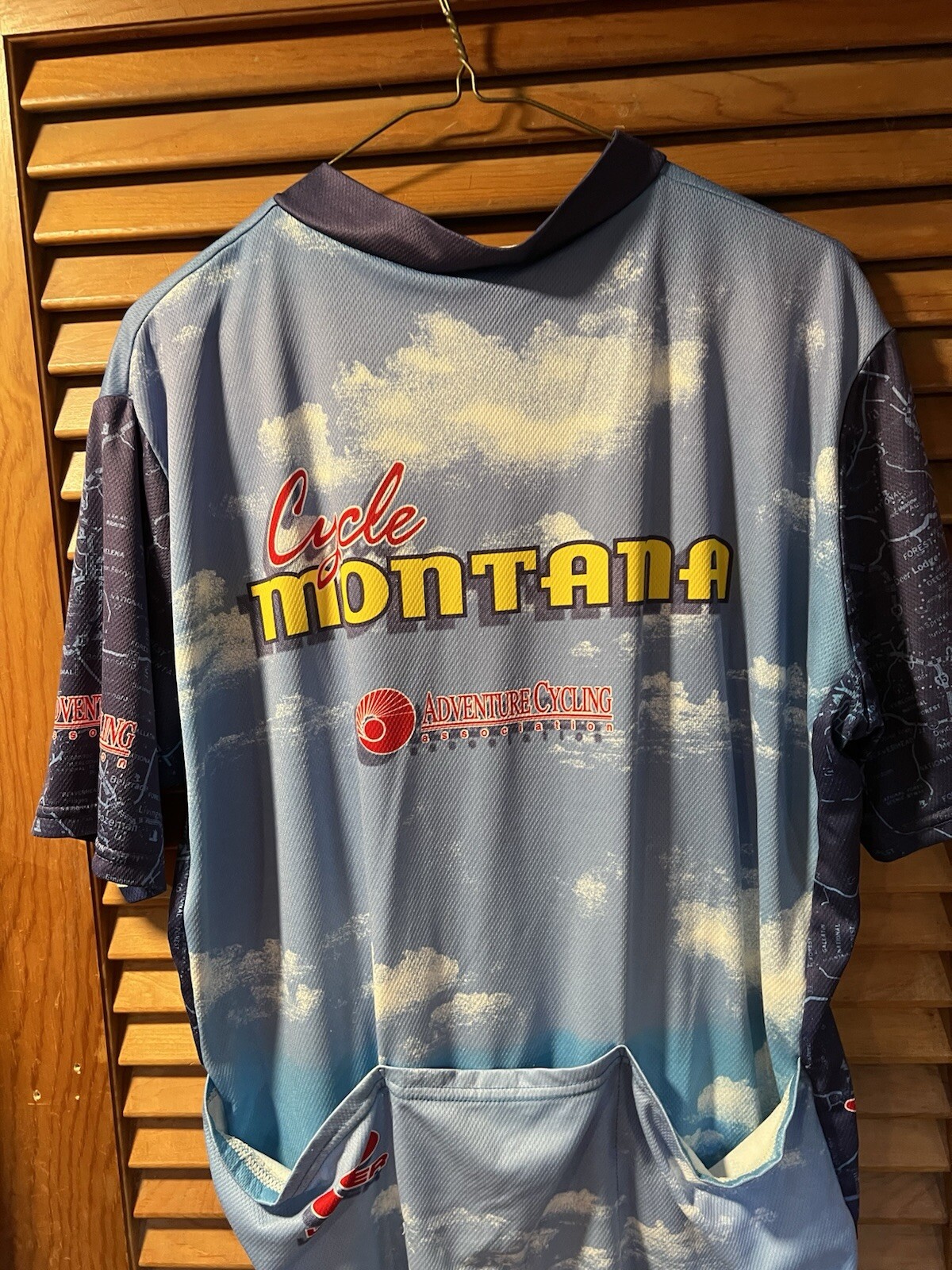 Men’s L Large Adventure Cycling cycle Montana cycle jersey short sleeve