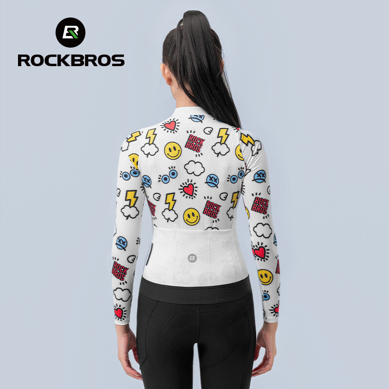 ROCKBROS Women Spring Autumn Cycling Jersey Long Sleeve MTB Road Bike Tops