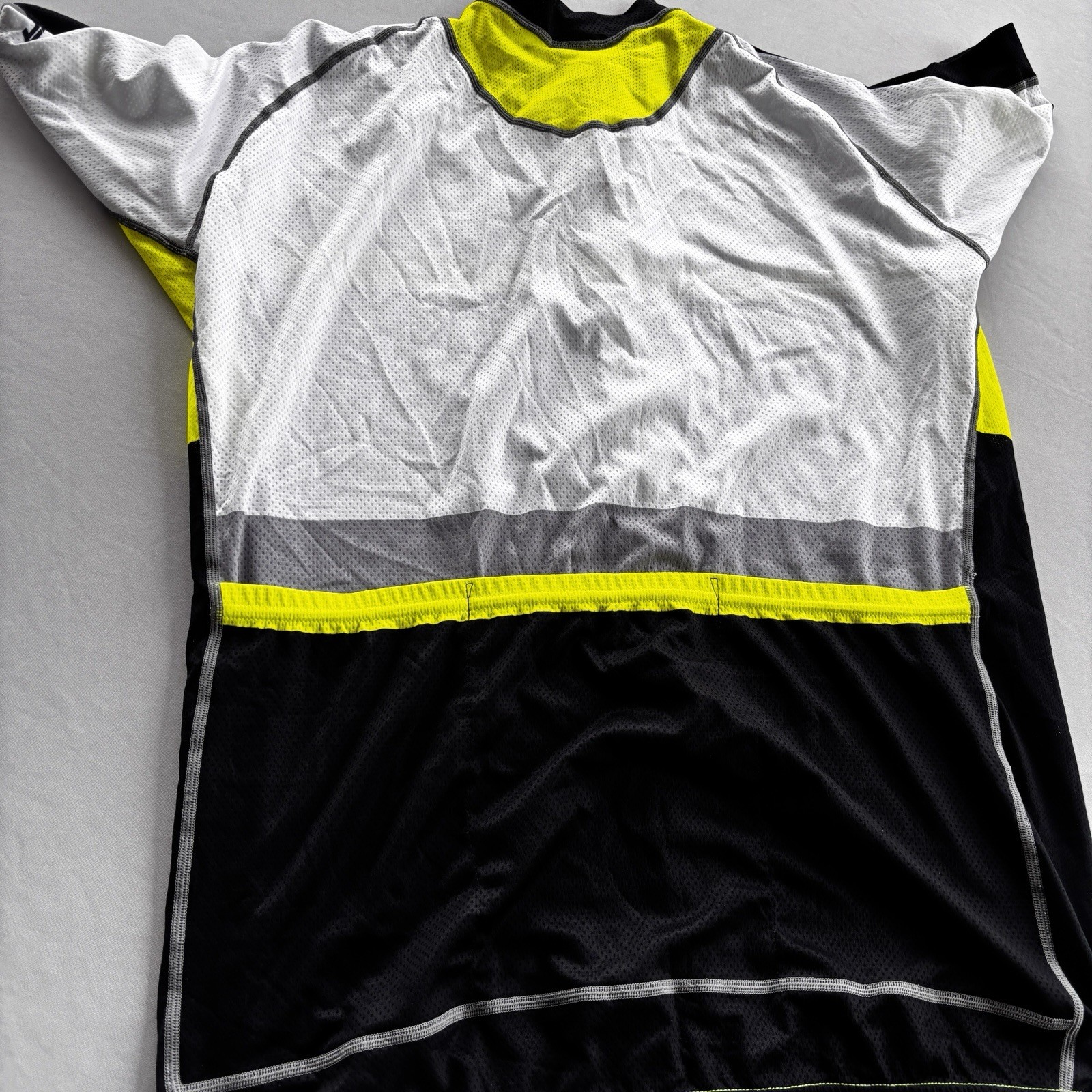 Voler Race Raglan Cycling Jersey 2XL USA Made Full Zip Hi-Vis Black Gray