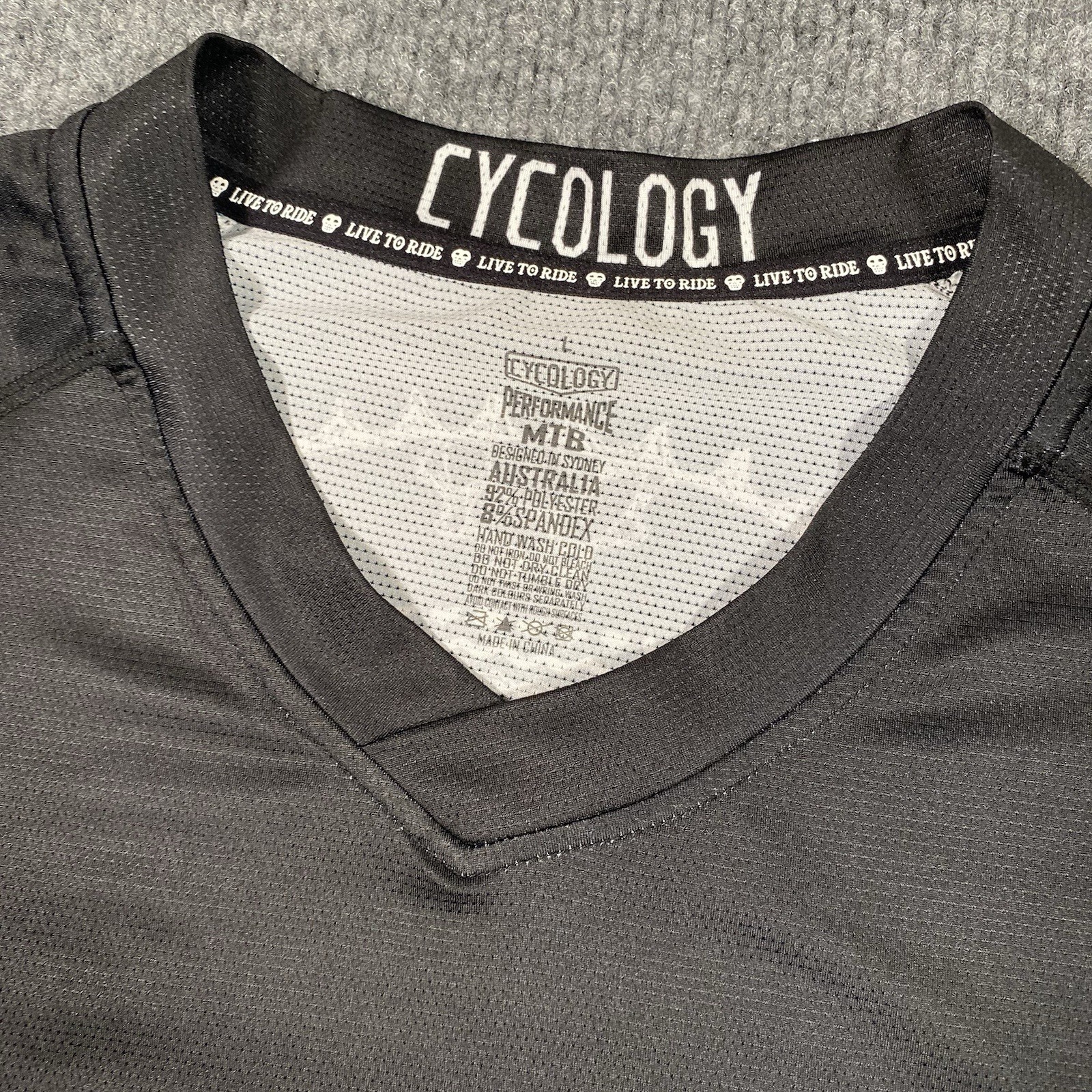 Cycology Singletrack Mind Cycling Long Sleeve Performance Shirt Mens L Stretch