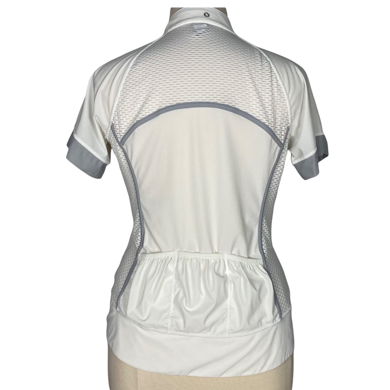 Xersion Women Shirt Athletic Full Zip Back Pockets Mesh Sides White Size XL