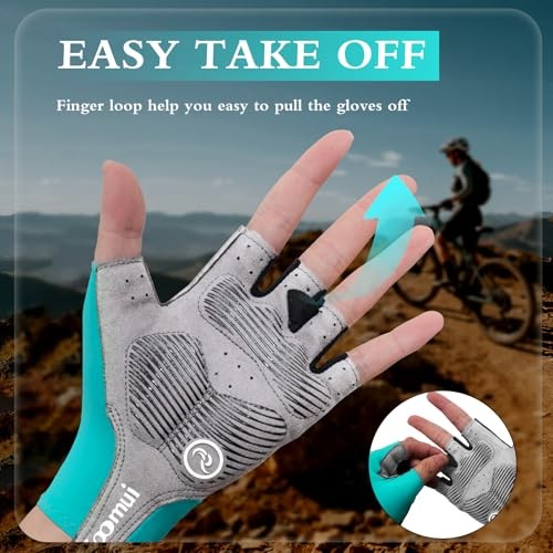 Cycling Gloves,Anti-Slip 5mm Padded Biking Gloves for Men Asia-S=US-XS Blue