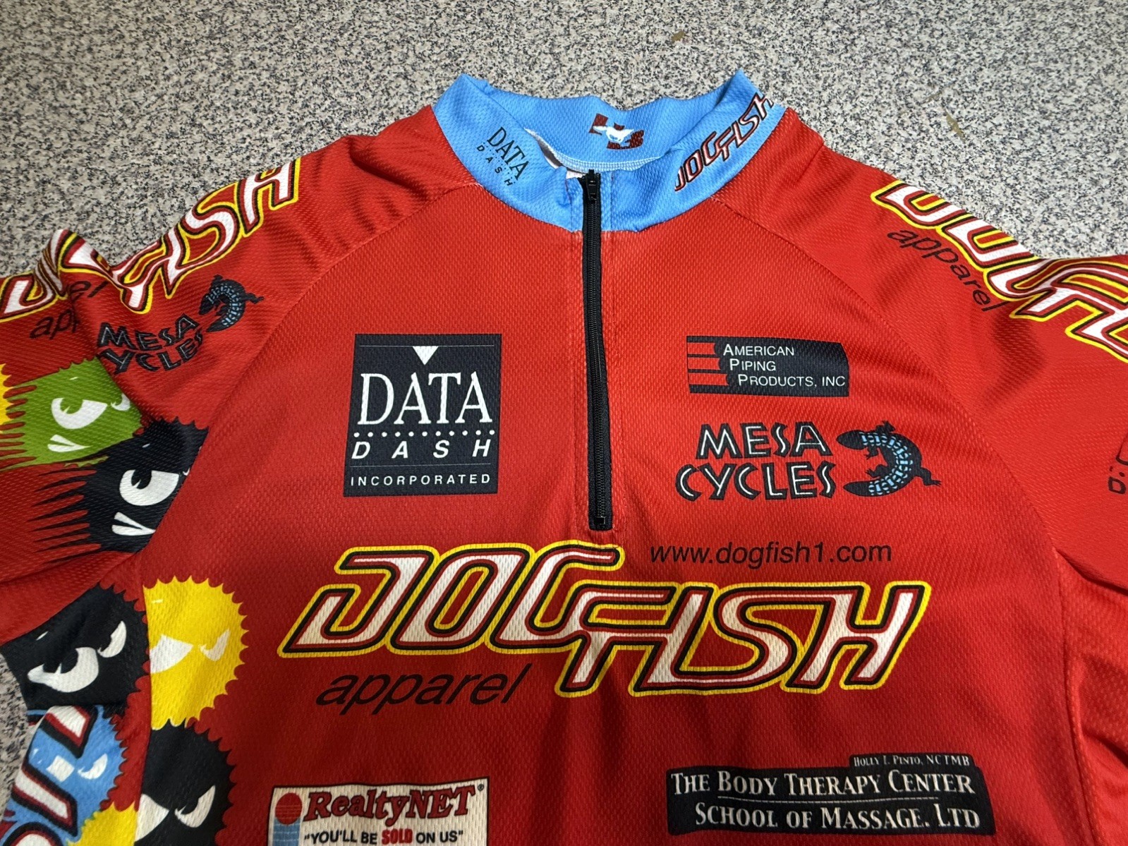 DOGFISH RACING Cycling Jersey – Short Sleeve 1/4 Zipper – Size: L