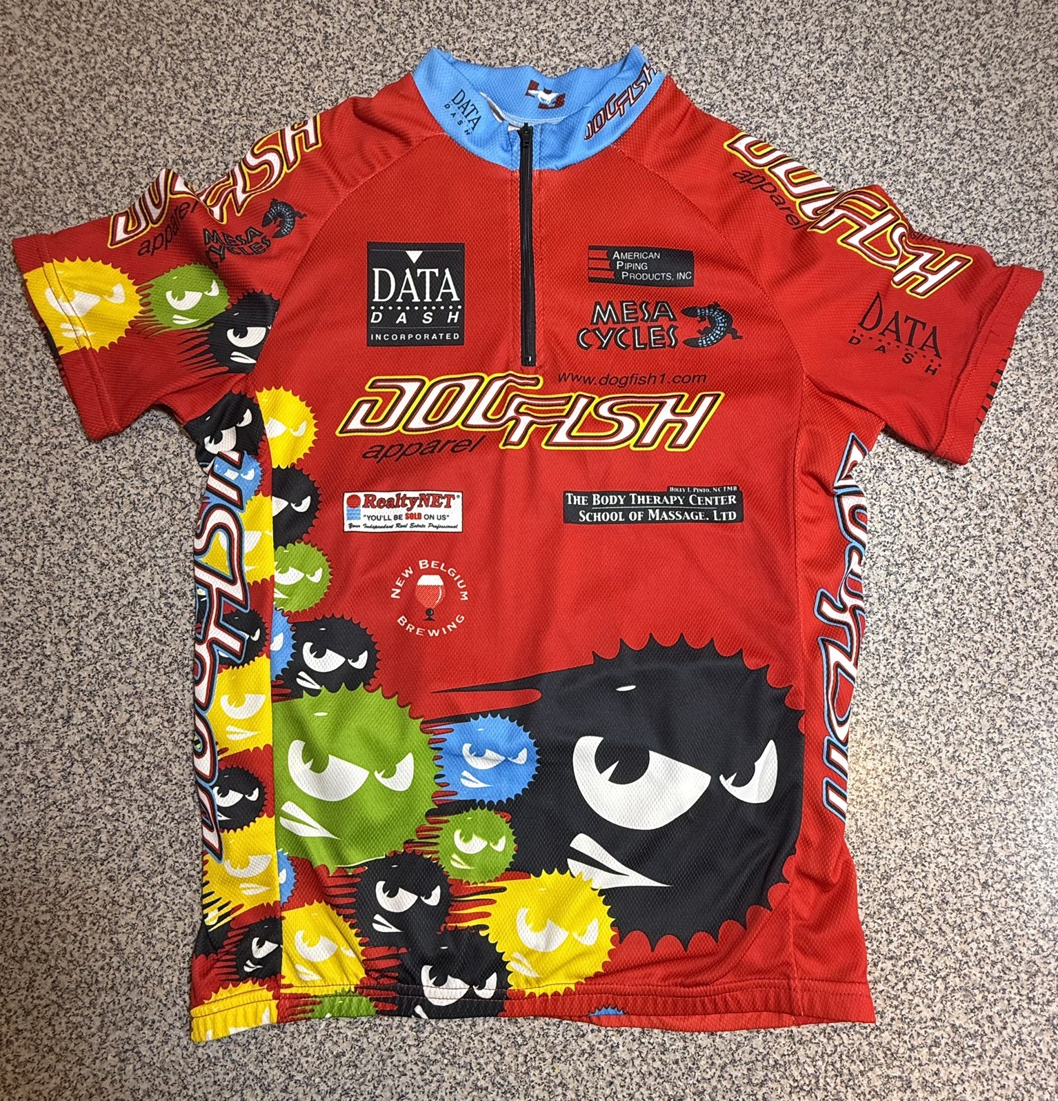 DOGFISH RACING Cycling Jersey – Short Sleeve 1/4 Zipper – Size: L