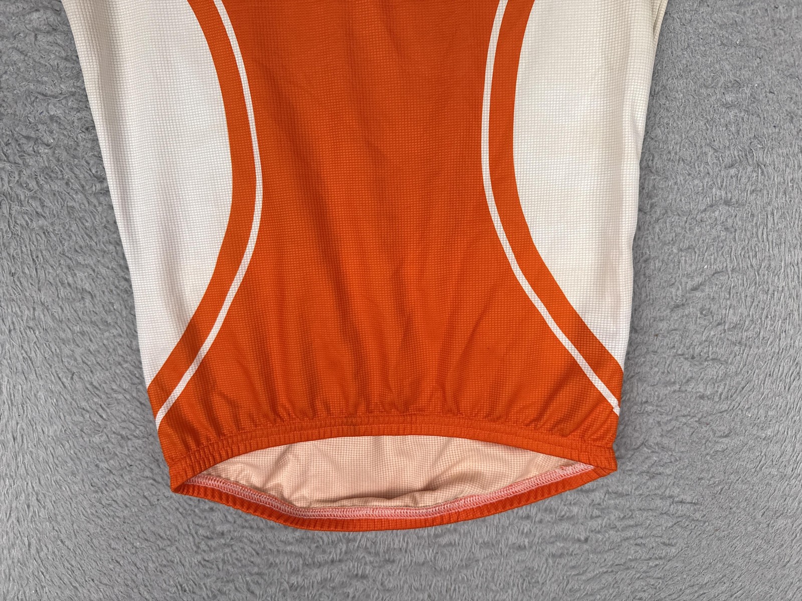Castelli Cycling Jersey Tank Womens Small Orange White 1/4 Zip Pockets Bike