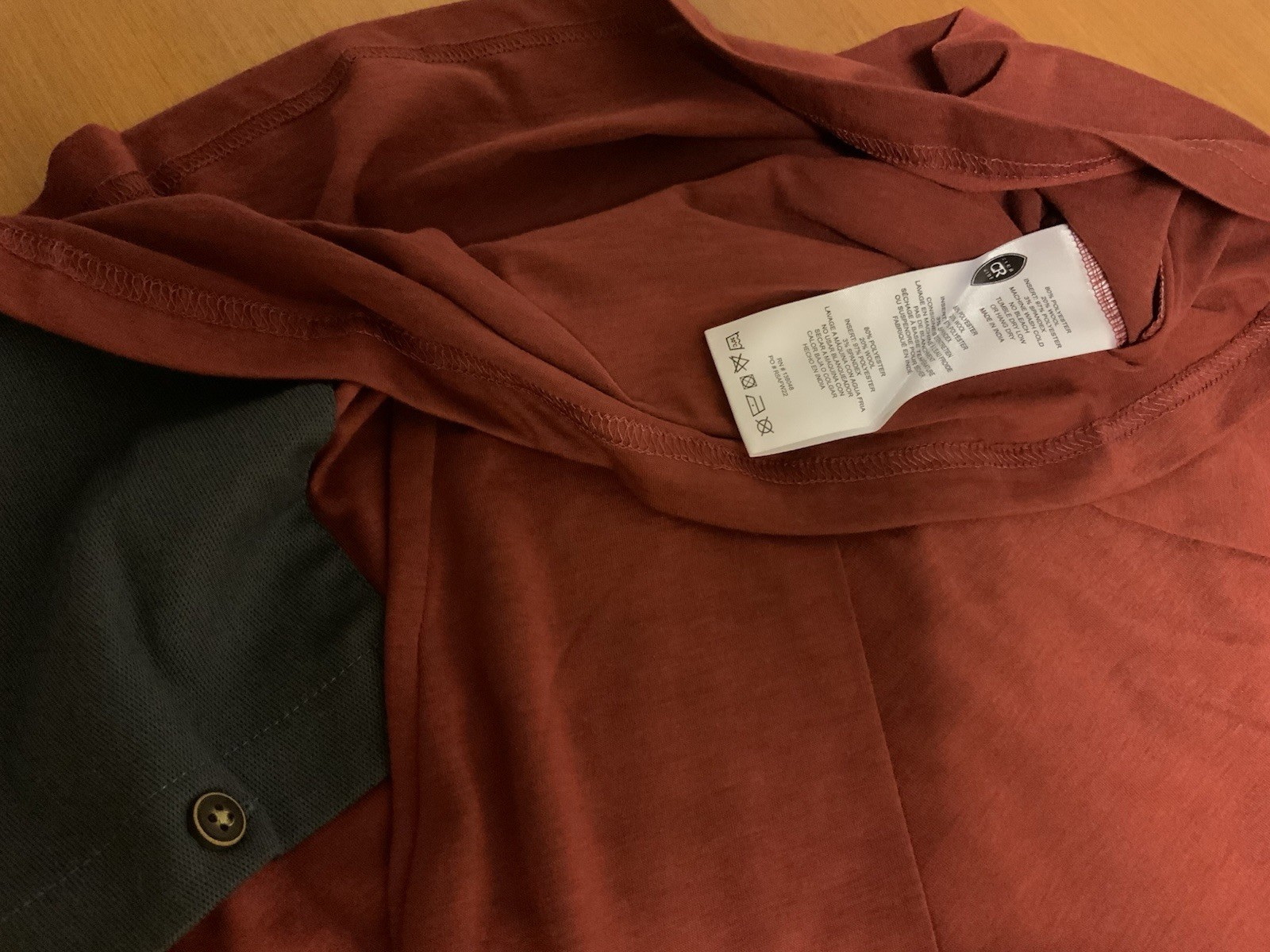 Club Ride Mens Long Sleeve Cycling Shirt 3 Button Front Brick Red Size S New