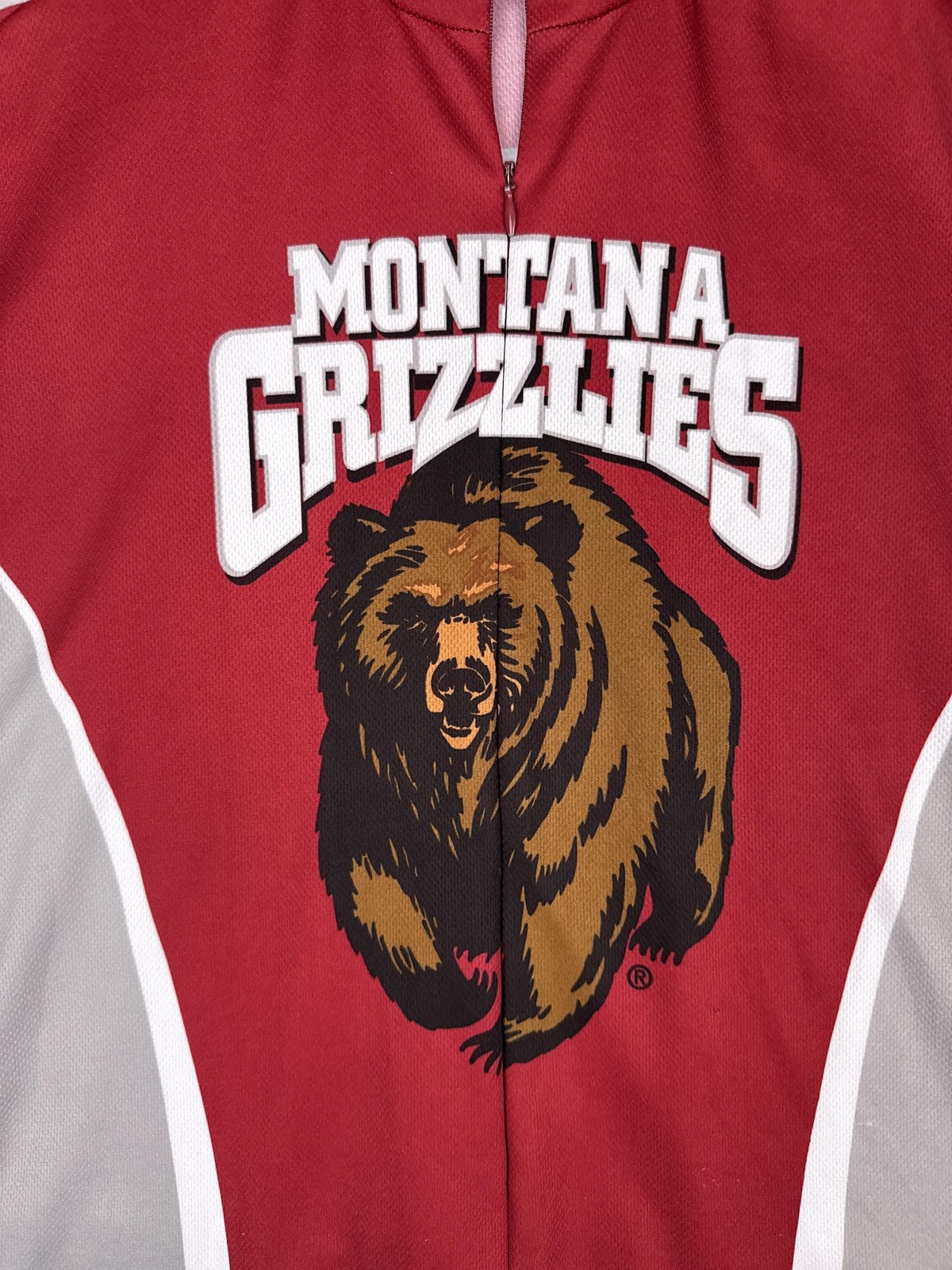 Adrenaline Promotions Cycling Jersey Mens 2XL Red Montana Grizzlies 1/4 Zip