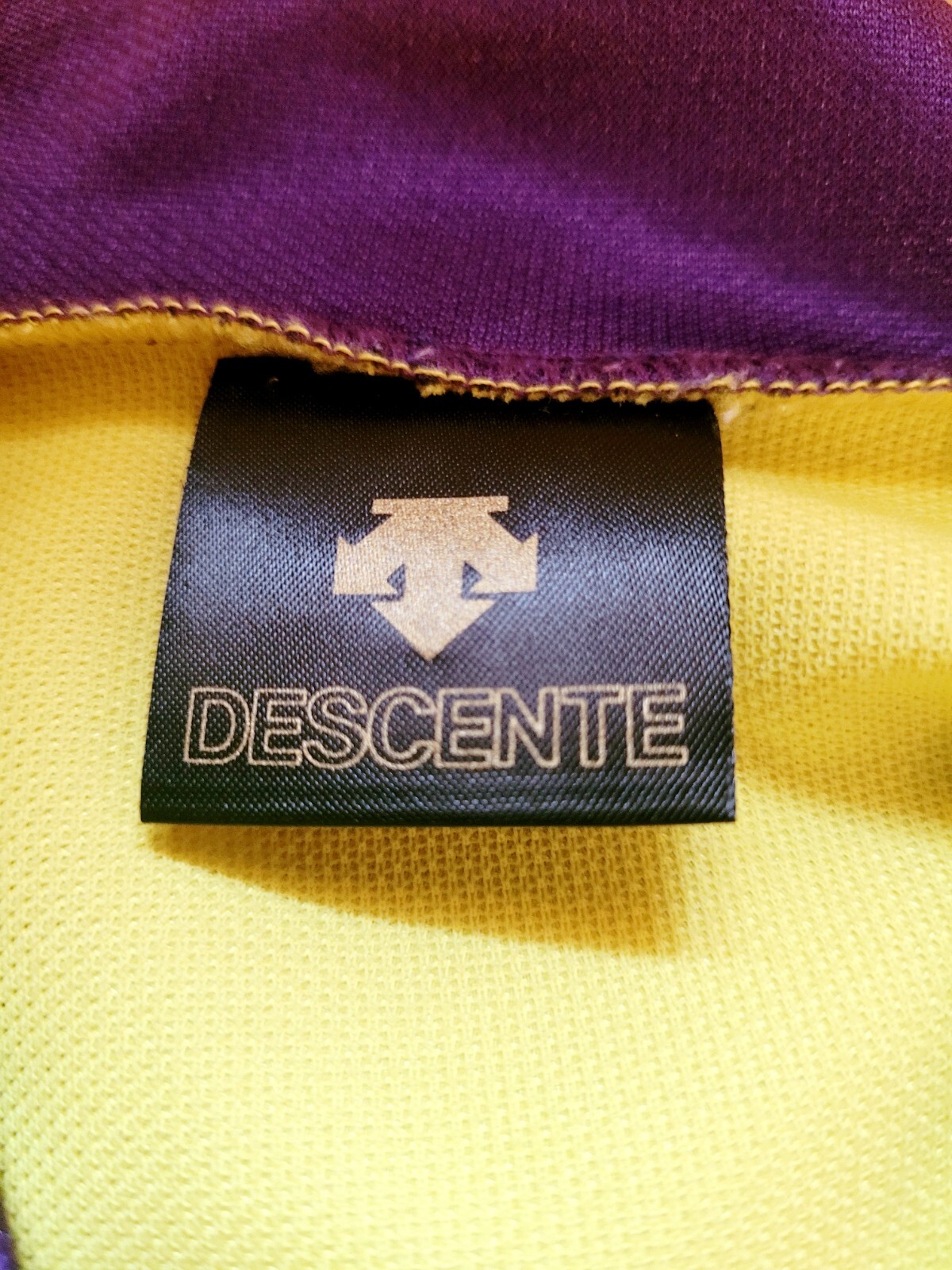 Descente Yellow Purple Teal Cycling Jersey 1/4 Zip Large Pockets Free Shipping