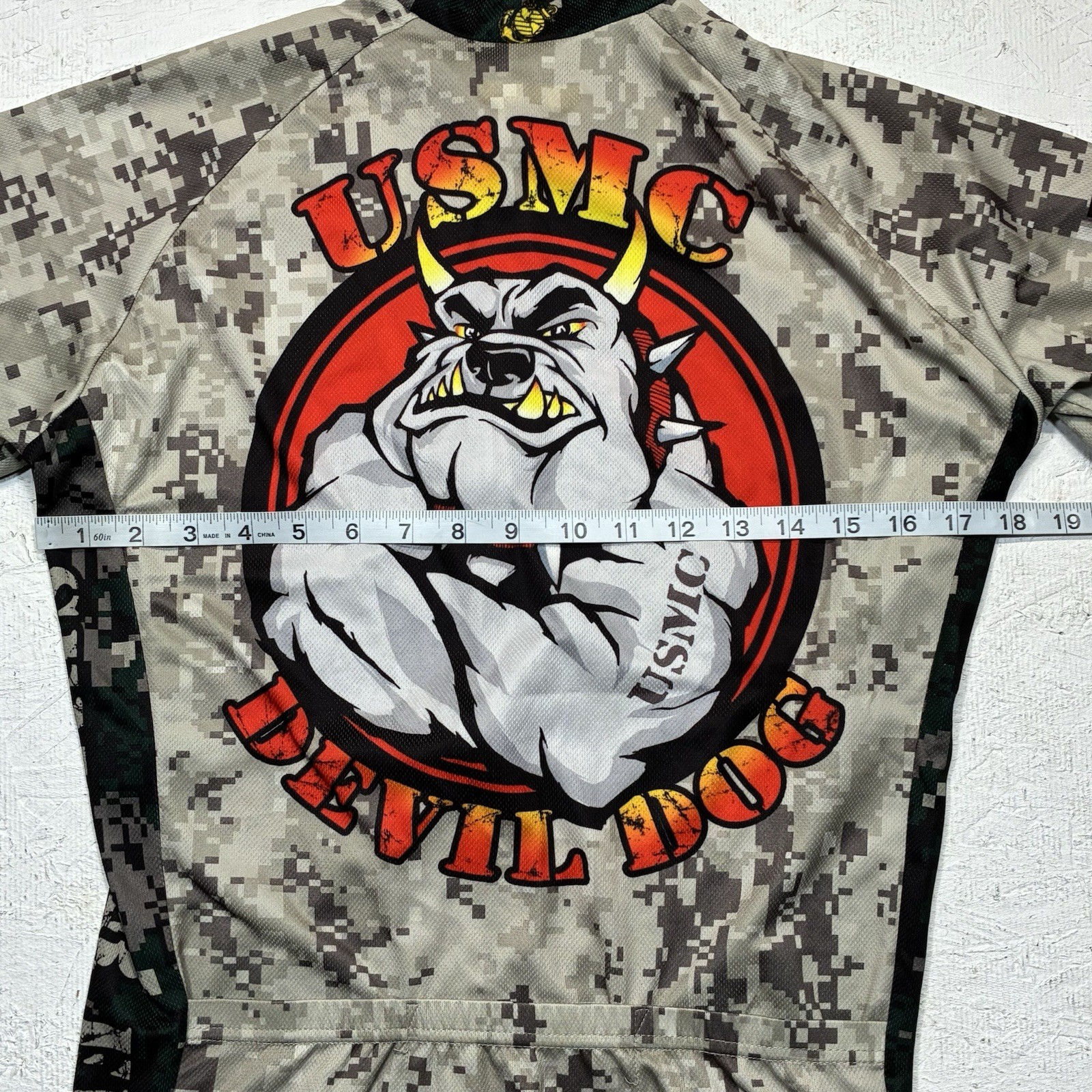 PRIMAL Cycling Jersey Small Camo USMC US Marines 3/4 Zip Devil Dog SemPer Fi
