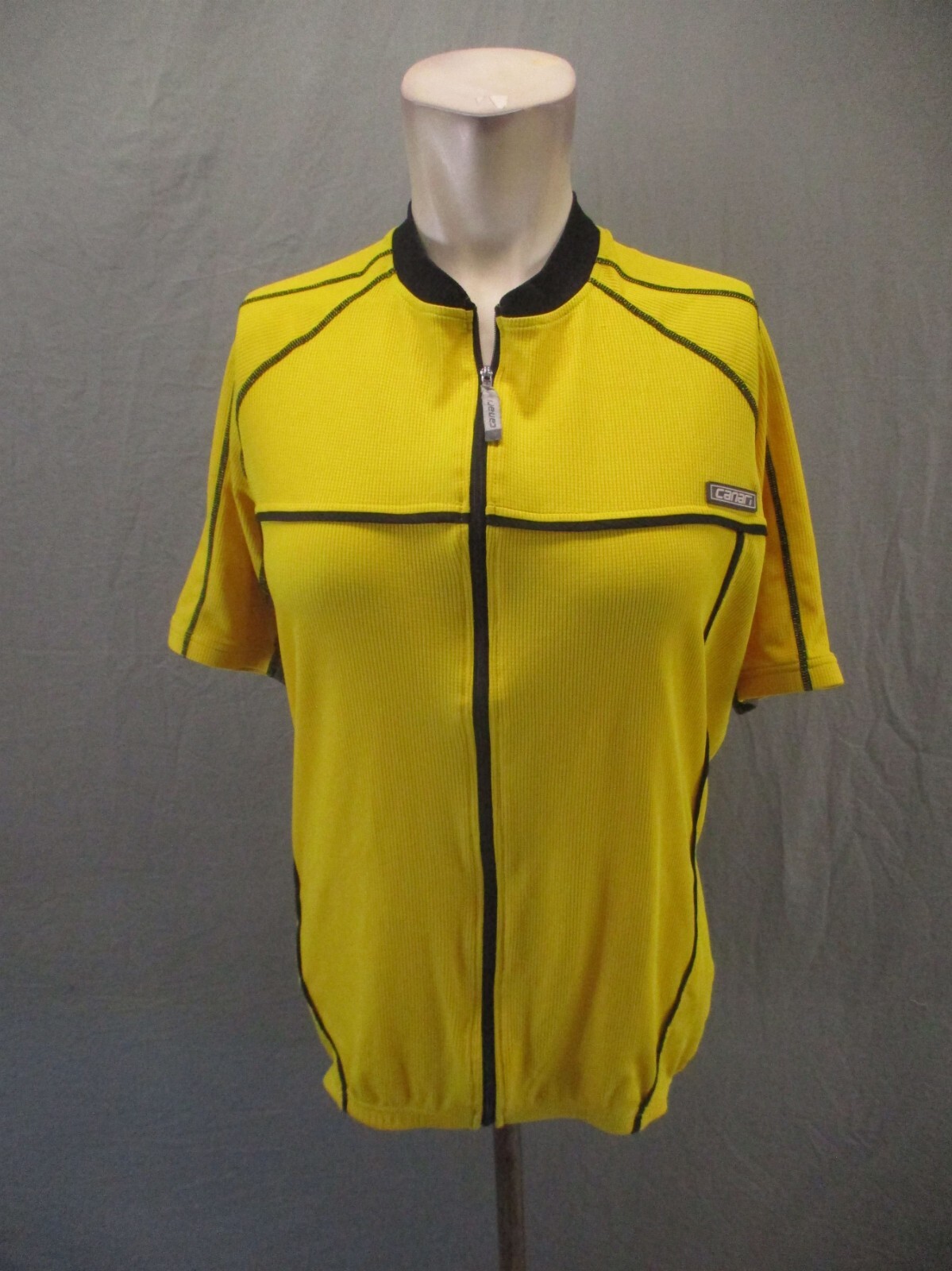 CANARI Size L Men Full Zip Pocket Elastic Waist Short Sleeve Cycling Jersey 543