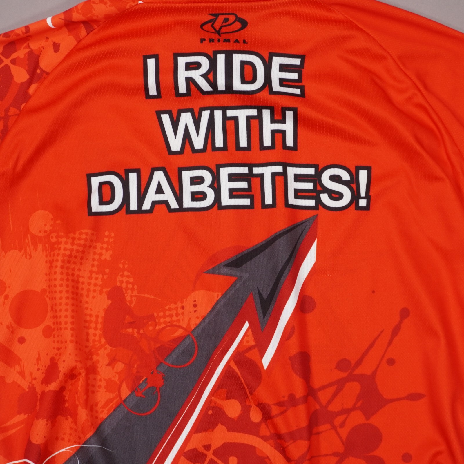 Primal Red Rider American Diabetes Association Cycling Jersey Mens XL ¾ Zip EUC