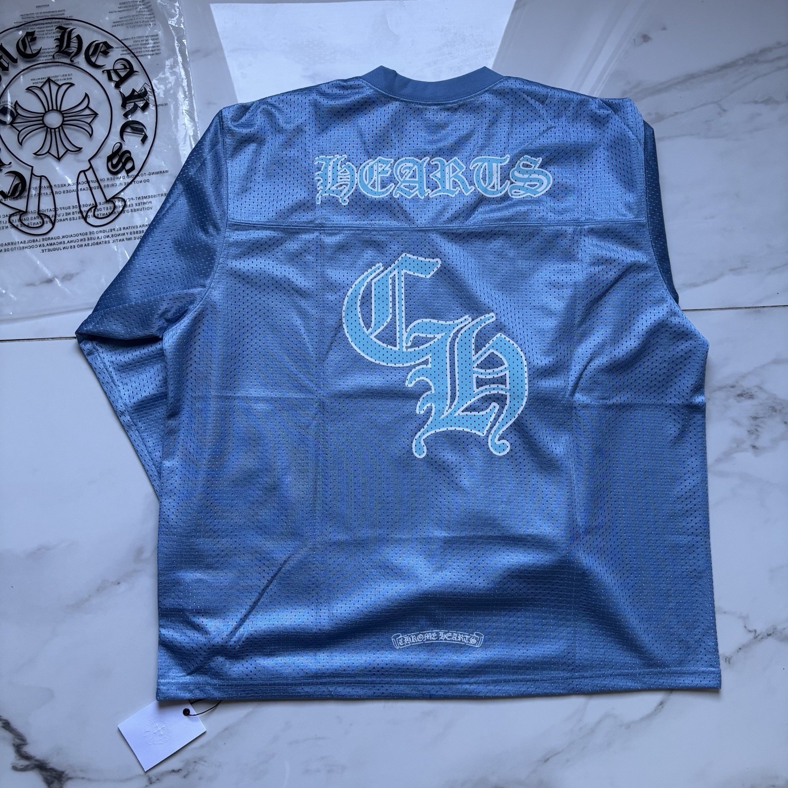 Chrome Hearts Black Long Sleeve Jersey mesh jersey size small