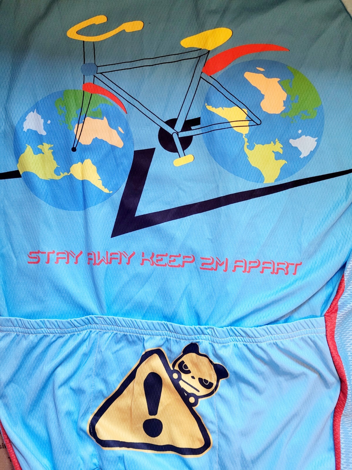 Social Distance Cyclist Lifestyle Cycling Jersey XL Full Zip New Free Shipping