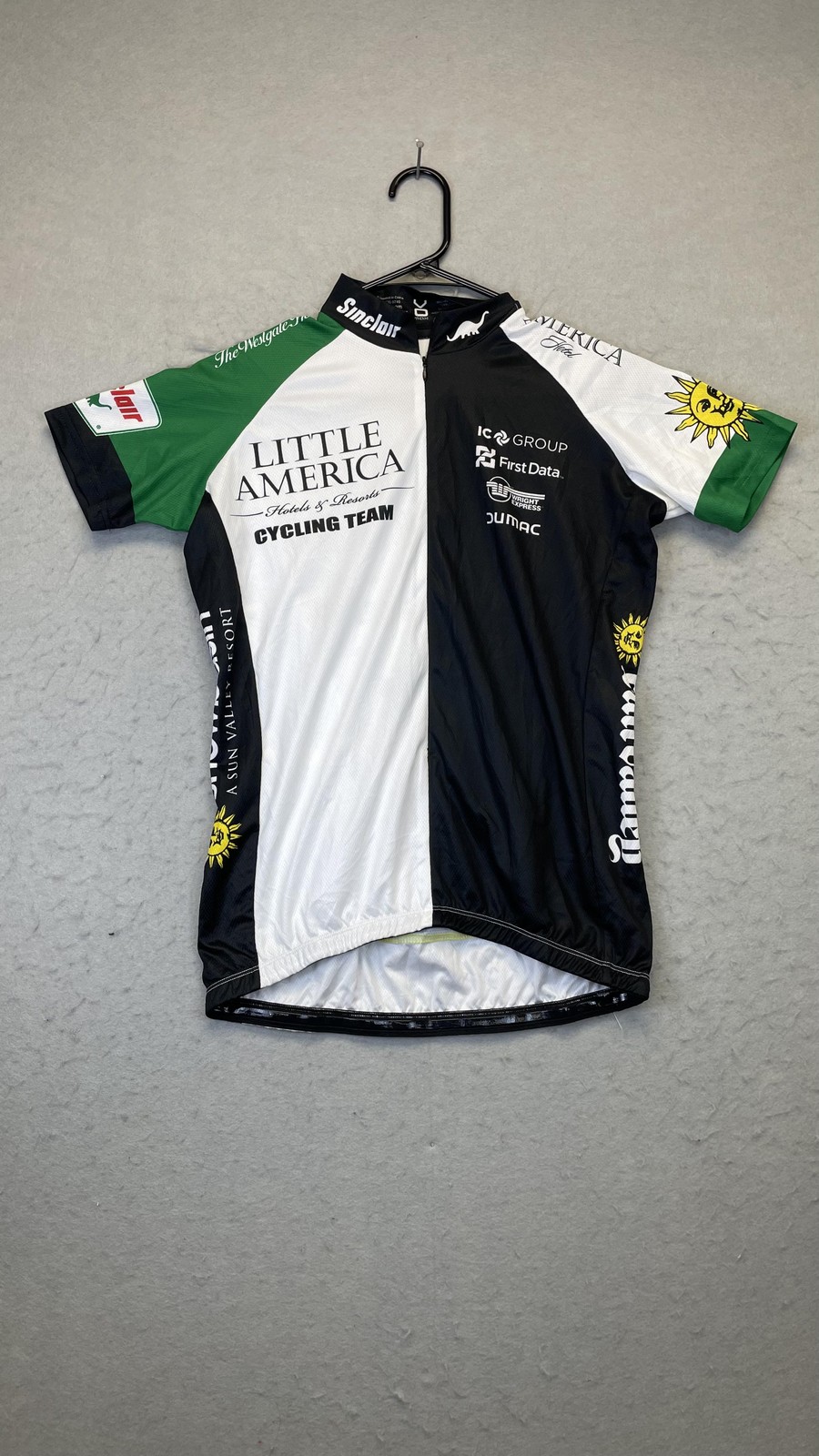 VOmax Little America Cycling Team Jersey Womens Small Full Zip Short Sleeve