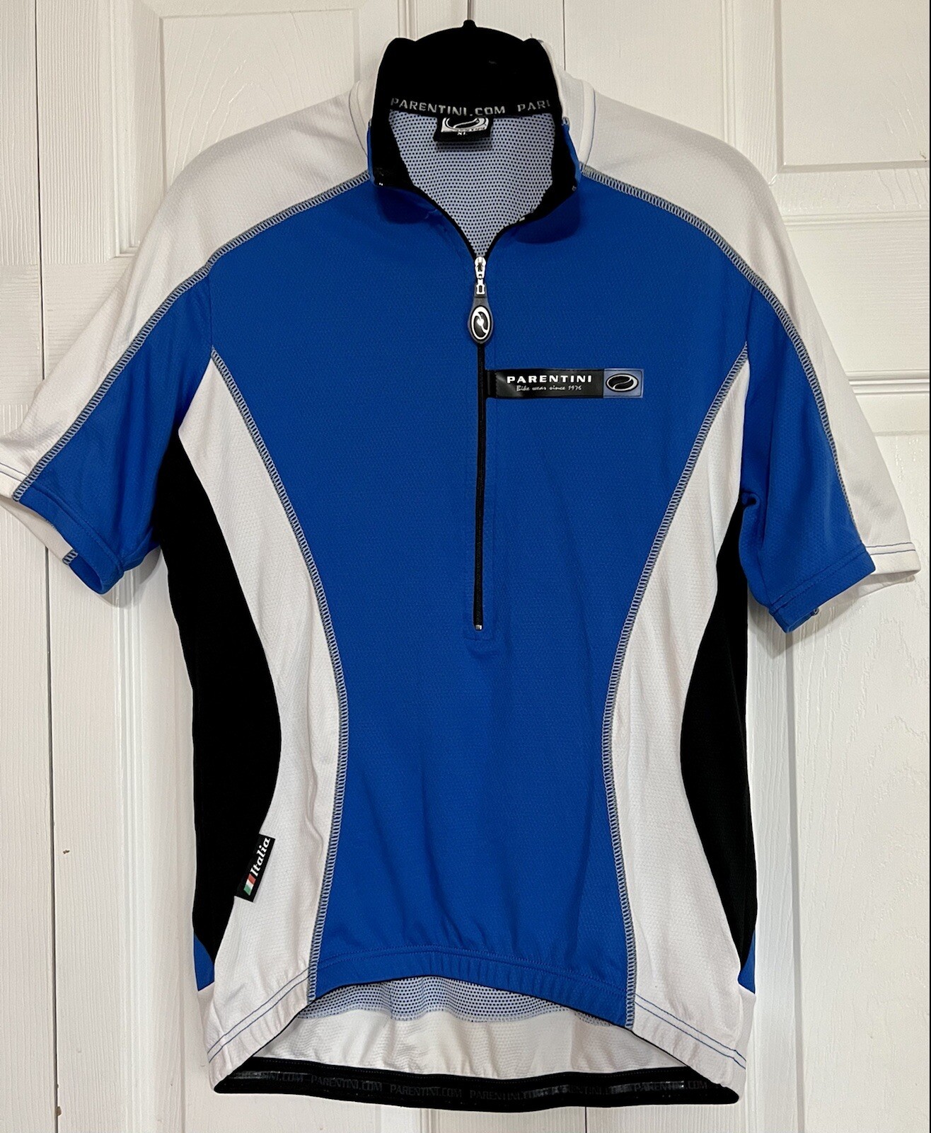 Parentini Bike Wear Shirt XL Made in Italy 1/2 Zip Tri Back Waist Pouch Italia