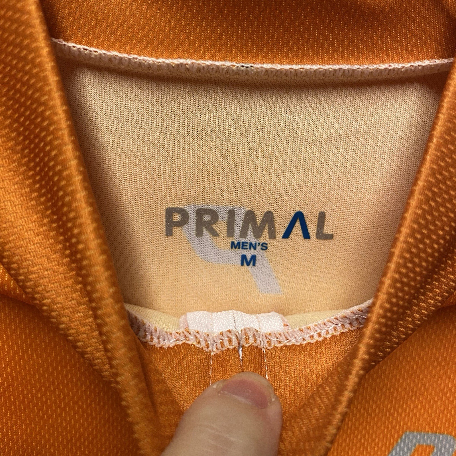Primal Cycling Jersey Mens Medium 1/4 Zip, Rear Pockets Progressive Orange Black