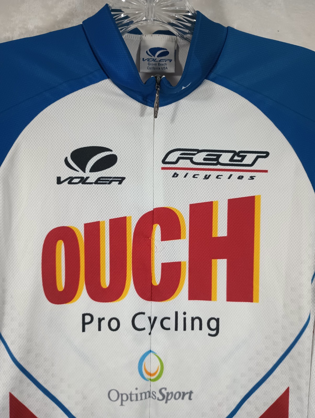 Voler Ouch Pro Cycling Men’s Small Cycle Jersey Bike Shirt Full Zip Club Raglan