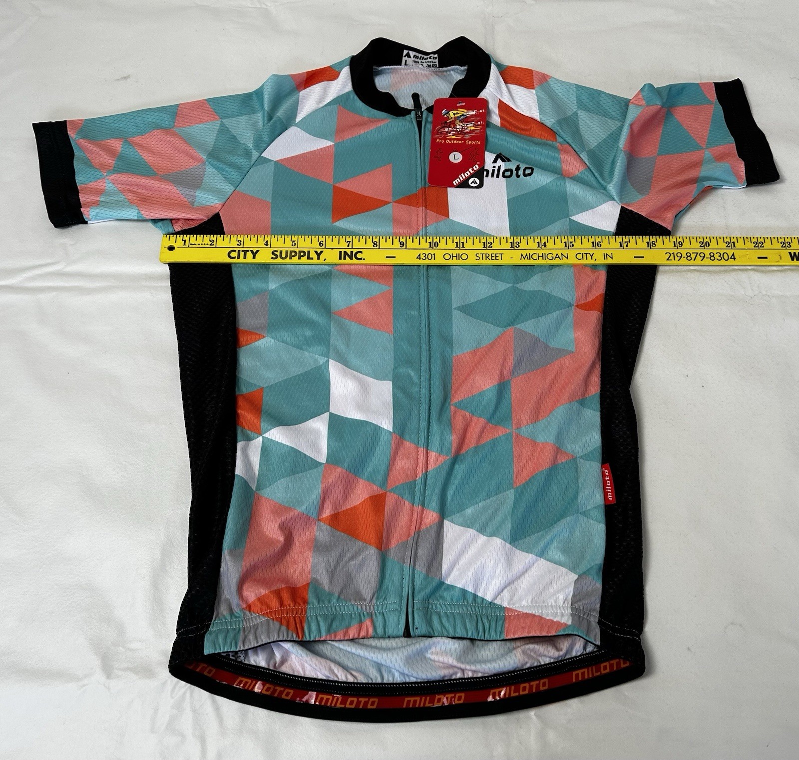 NWT Miloto Cycling Jersey Adult Large Full Zip Multicolor Graphic Cycling Shirt