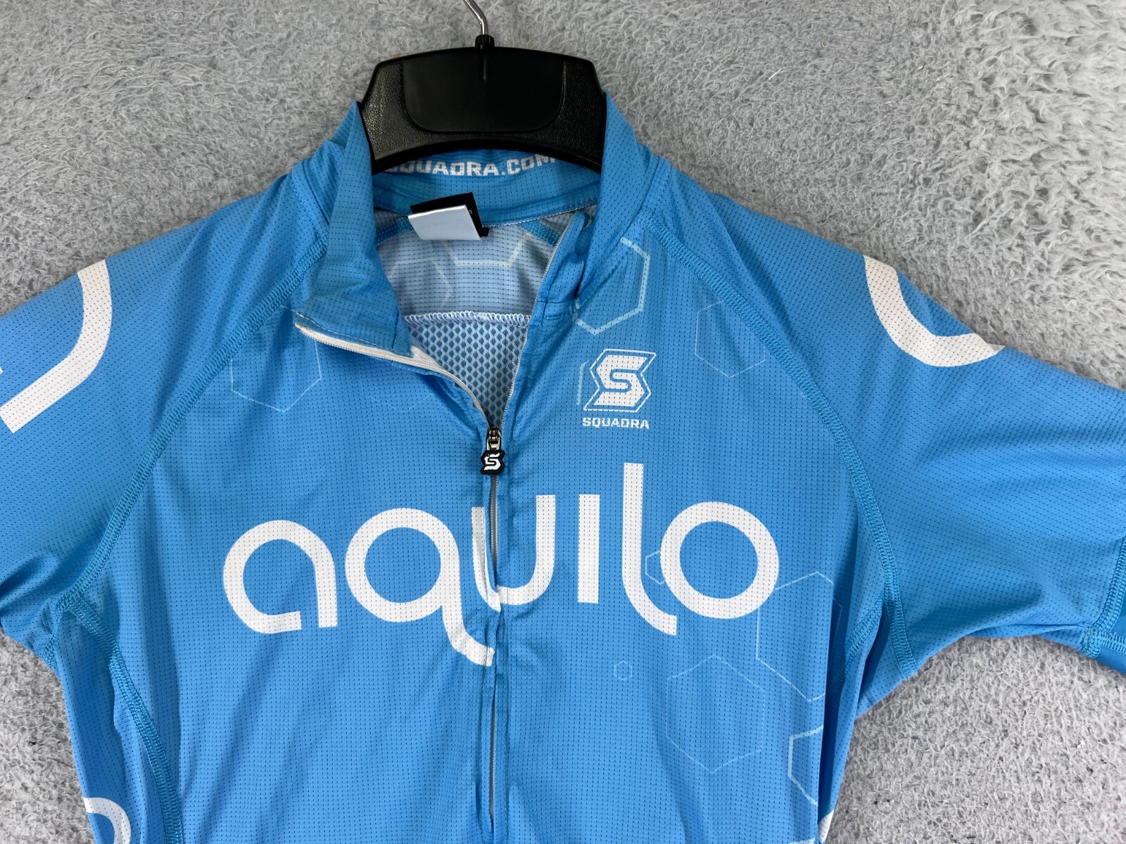 Squadra Jersey Womens Blue Full Zip Pro Issue Aquilo 100% Polyester Pockets READ