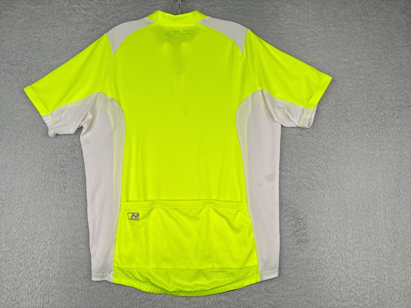 Nishiki Cycling Jersey Adult Large Yellow White 1/4 Zip 100% Polyester Pockets