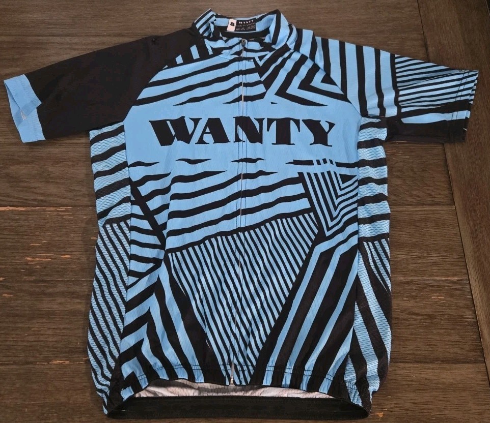 WANTY Pro Cycling Team Jersey – 100% Polyester Breathable Fabric – Size S – Blue