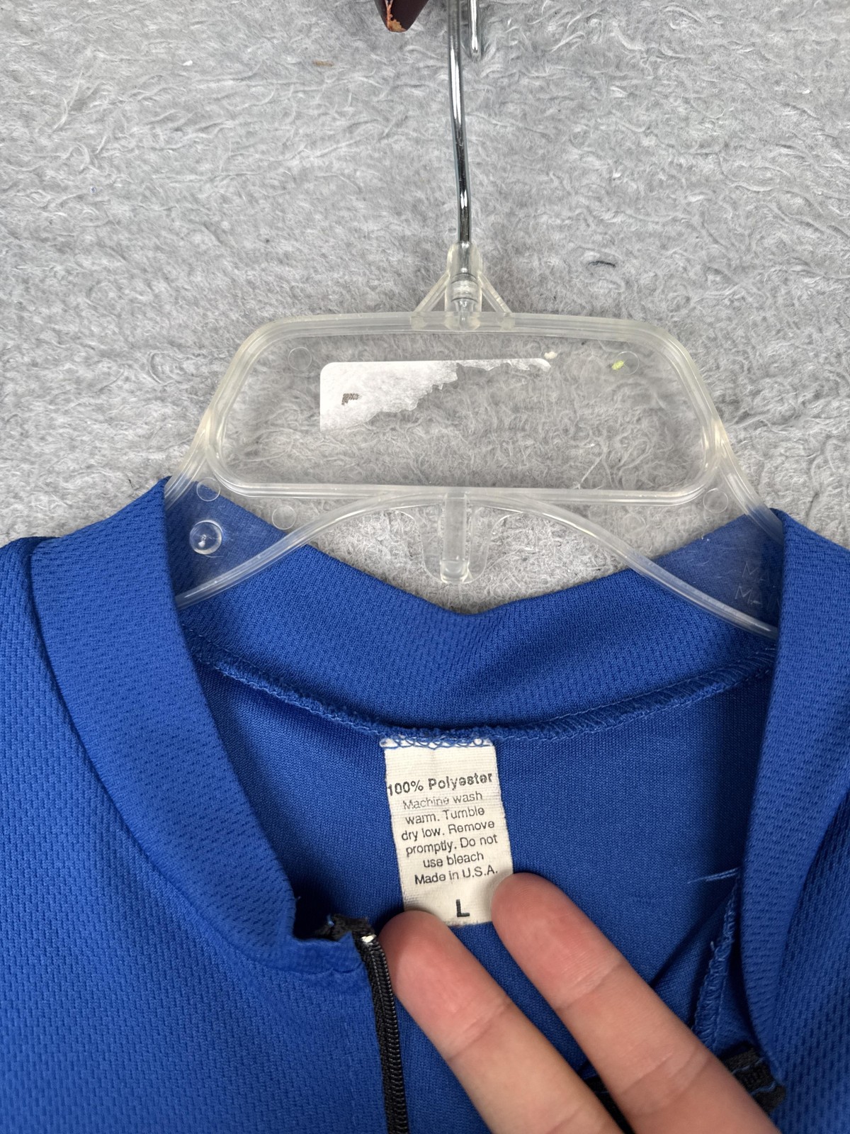 BDI Shirt Mens XL Blue Long Sleeve Cycling 1/2 Zip Jersey Pockets Mock Neck