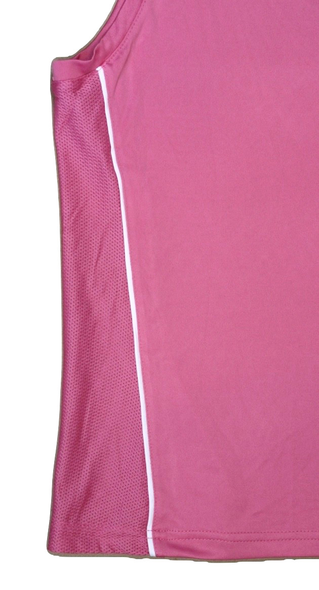 Reebok Womens Small Pink Sleeveless Athletic Workout Top Mesh V Neck Activewear