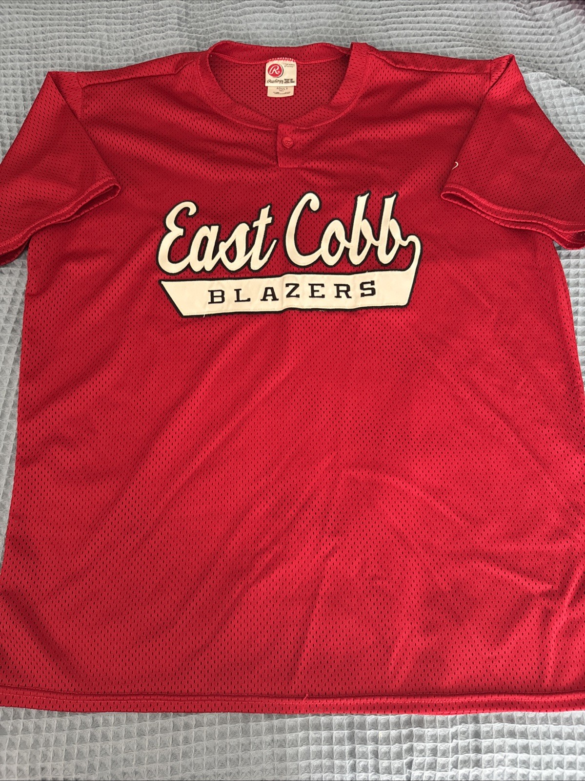 Rawllings East Cobb Jersey Men’s Red Size XL 100% Cotton Made In USA Vintage