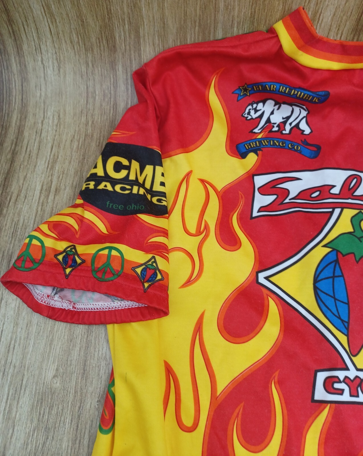SALSA CYCLES Cycling-Aussie Full Graphic Cropped Racing Shirt XL Vintage