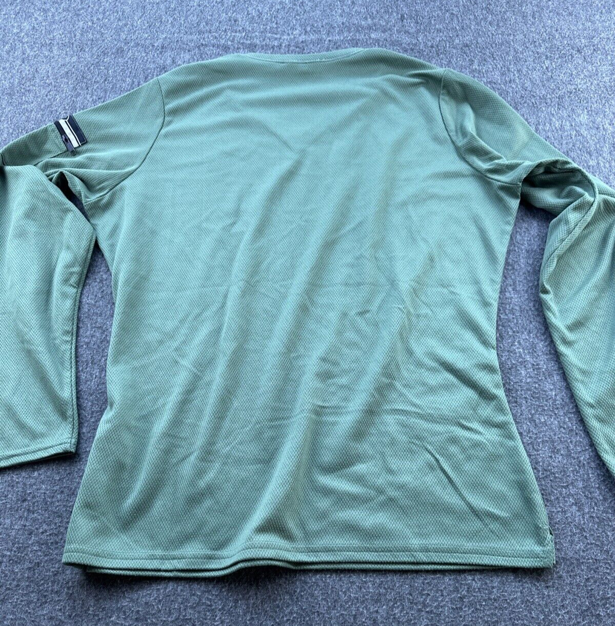 Pearl Izumi Cycling Shirt Womens Large Green V-Neck Zip Pocket Long Sleeve