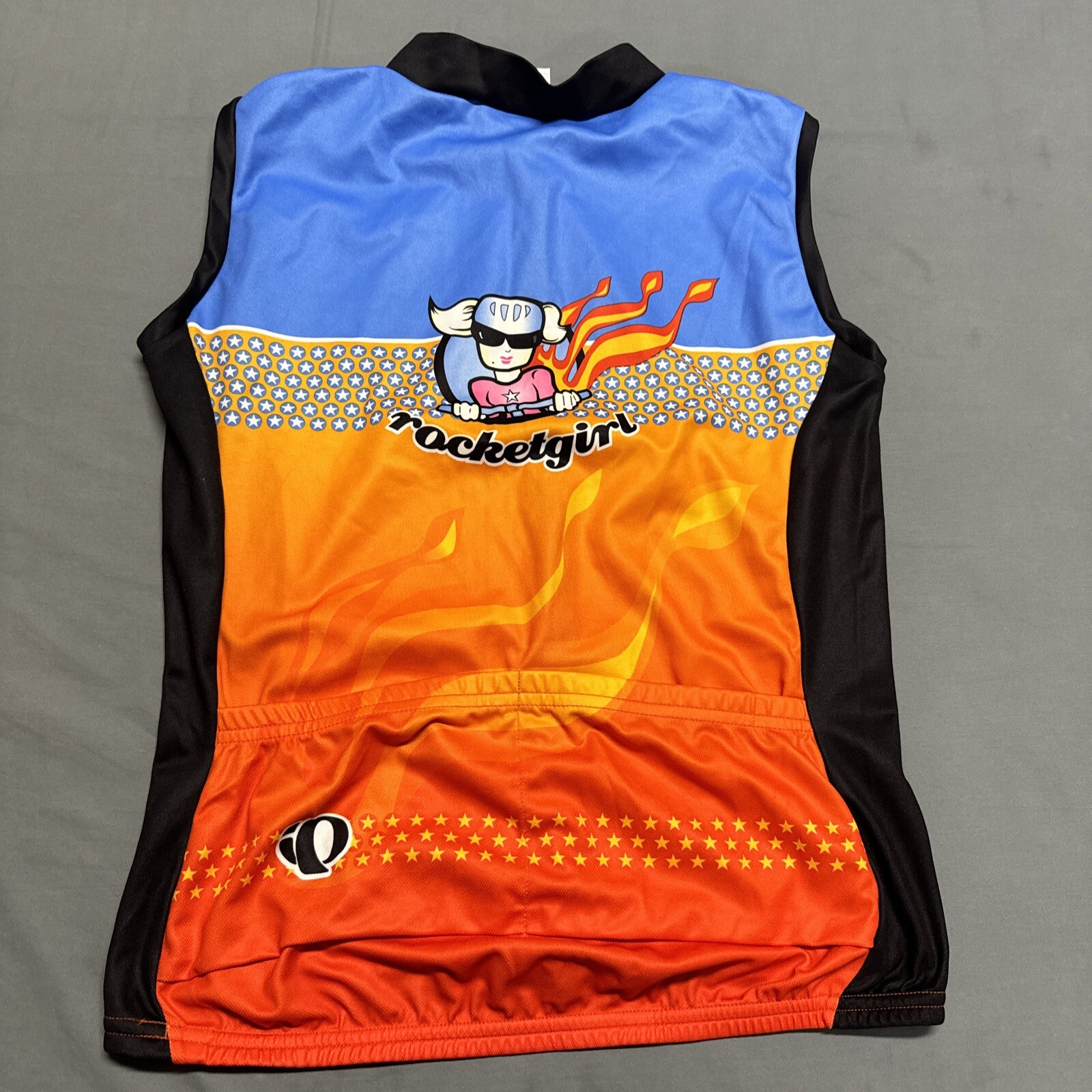 Pearl Izumi Cycling Jersey Rocket Girl Women’s XL Sleeveless 3/4 Zip Pockets