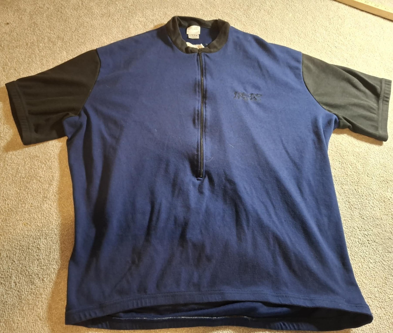 Fox Racing Shirt Men’s L Short Sleeve 1/2 Zip Back Pocket Outdoor Blue And Black